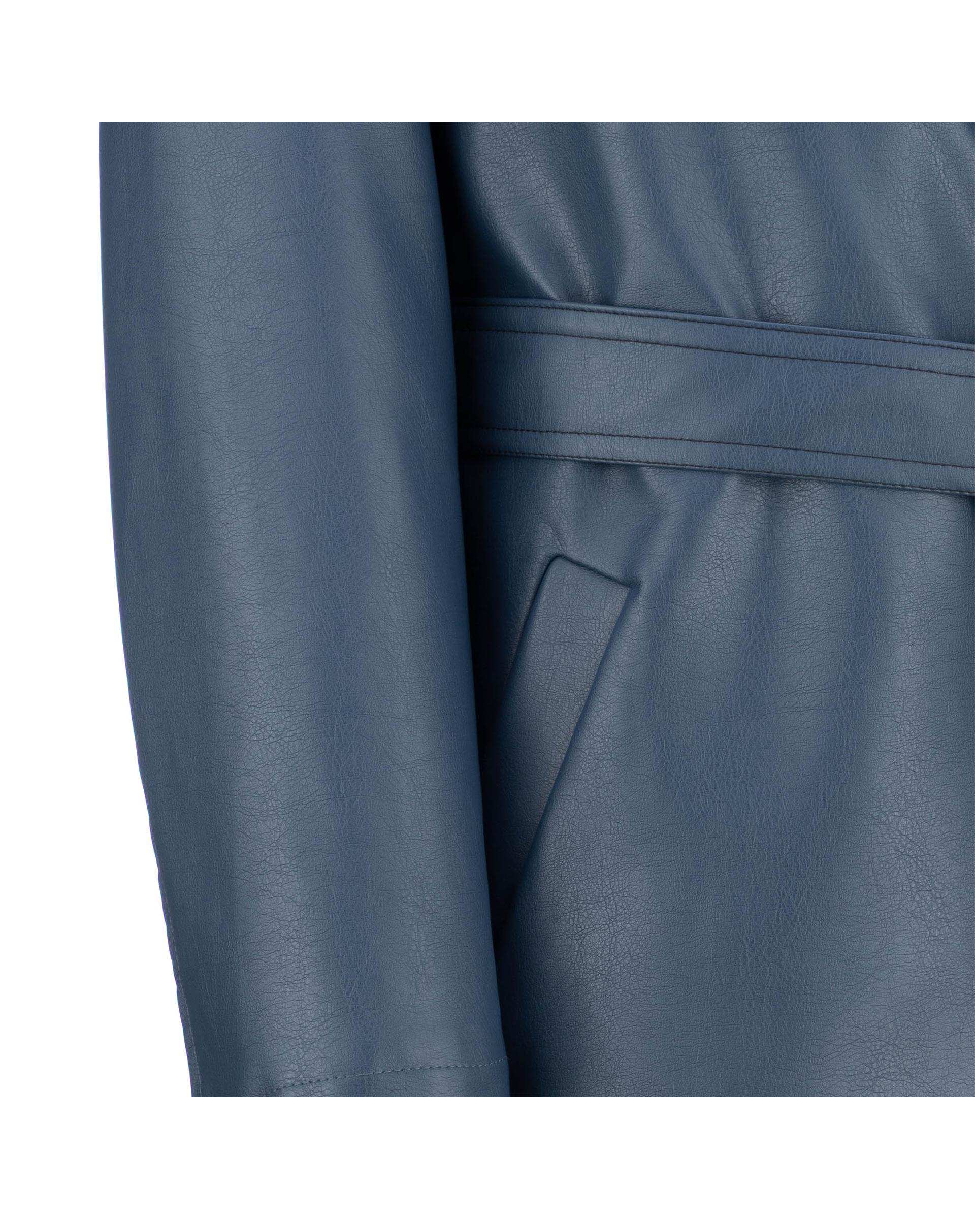 کت چرم زنانه آبی نفتی مدل جانیس السانا Elsana کد 2411