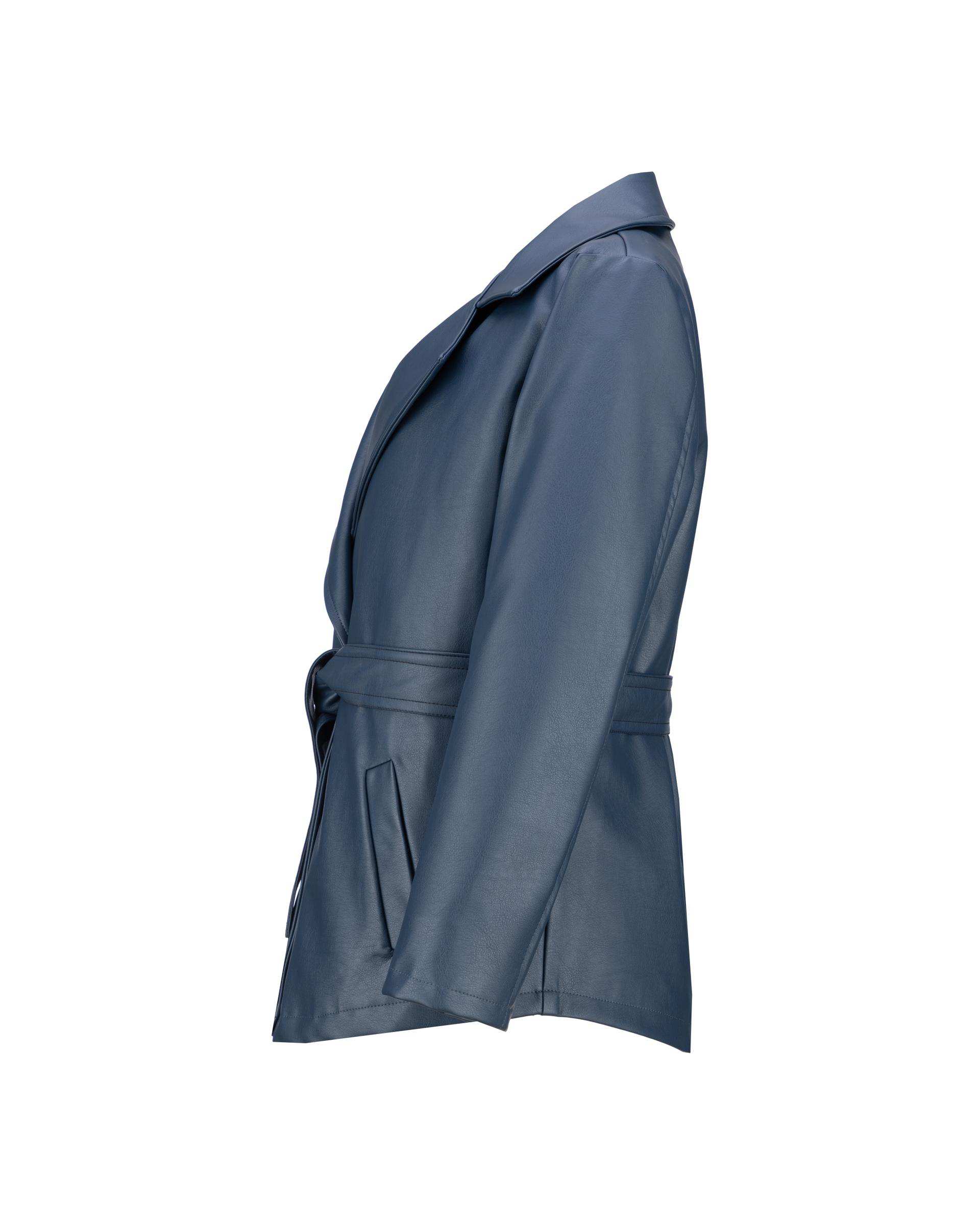 کت چرم زنانه آبی نفتی مدل جانیس السانا Elsana کد 2411