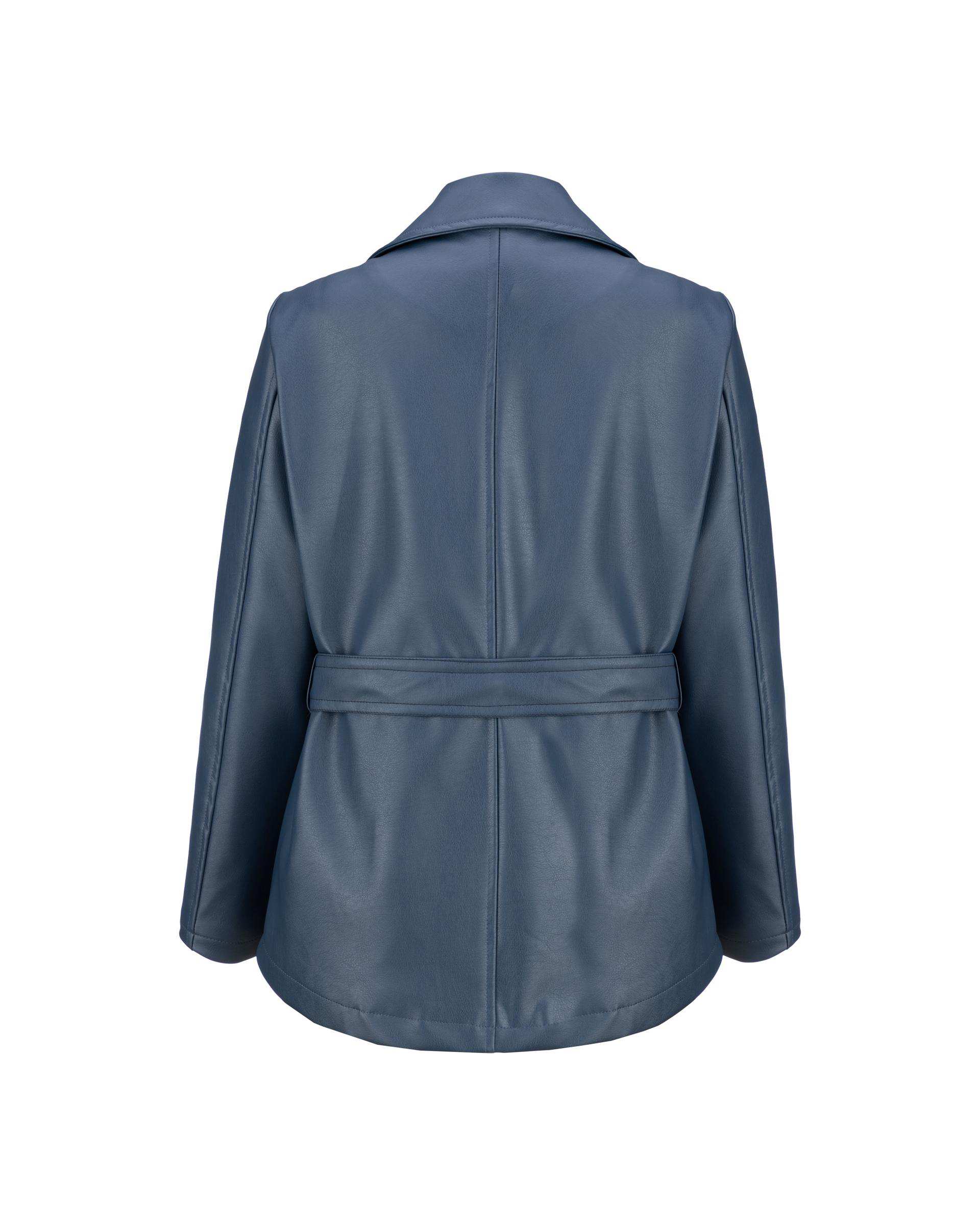 کت چرم زنانه آبی نفتی مدل جانیس السانا Elsana کد 2411