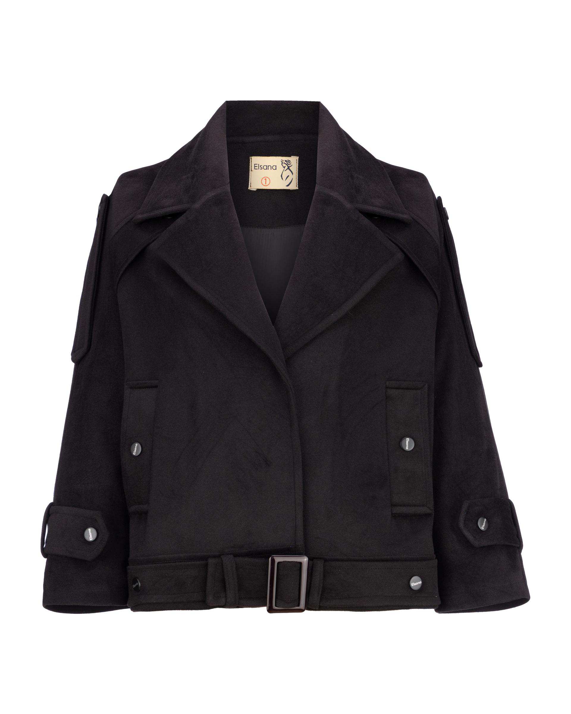 پالتو زنانه مشکی مدل شادلین السانا Elsana کد 2412