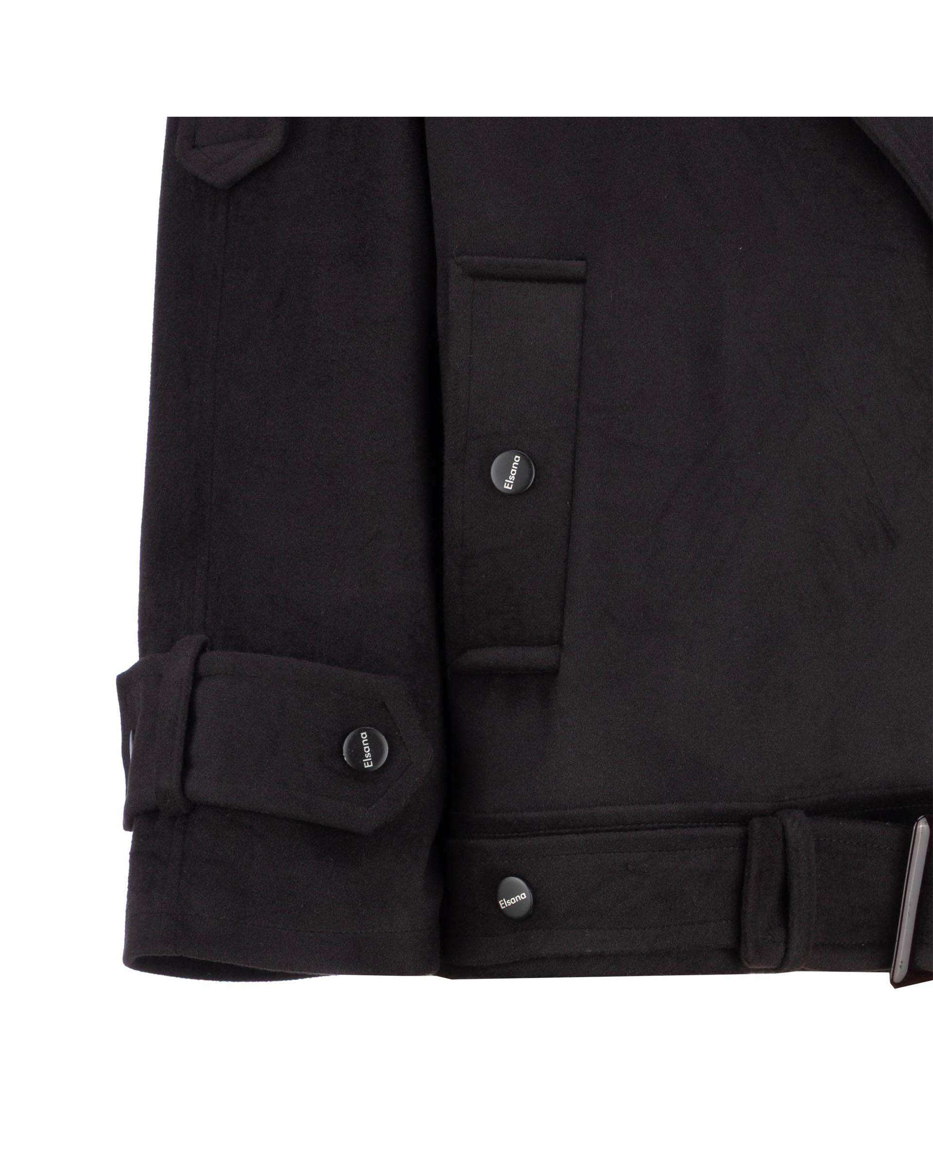پالتو زنانه مشکی مدل شادلین السانا Elsana کد 2412