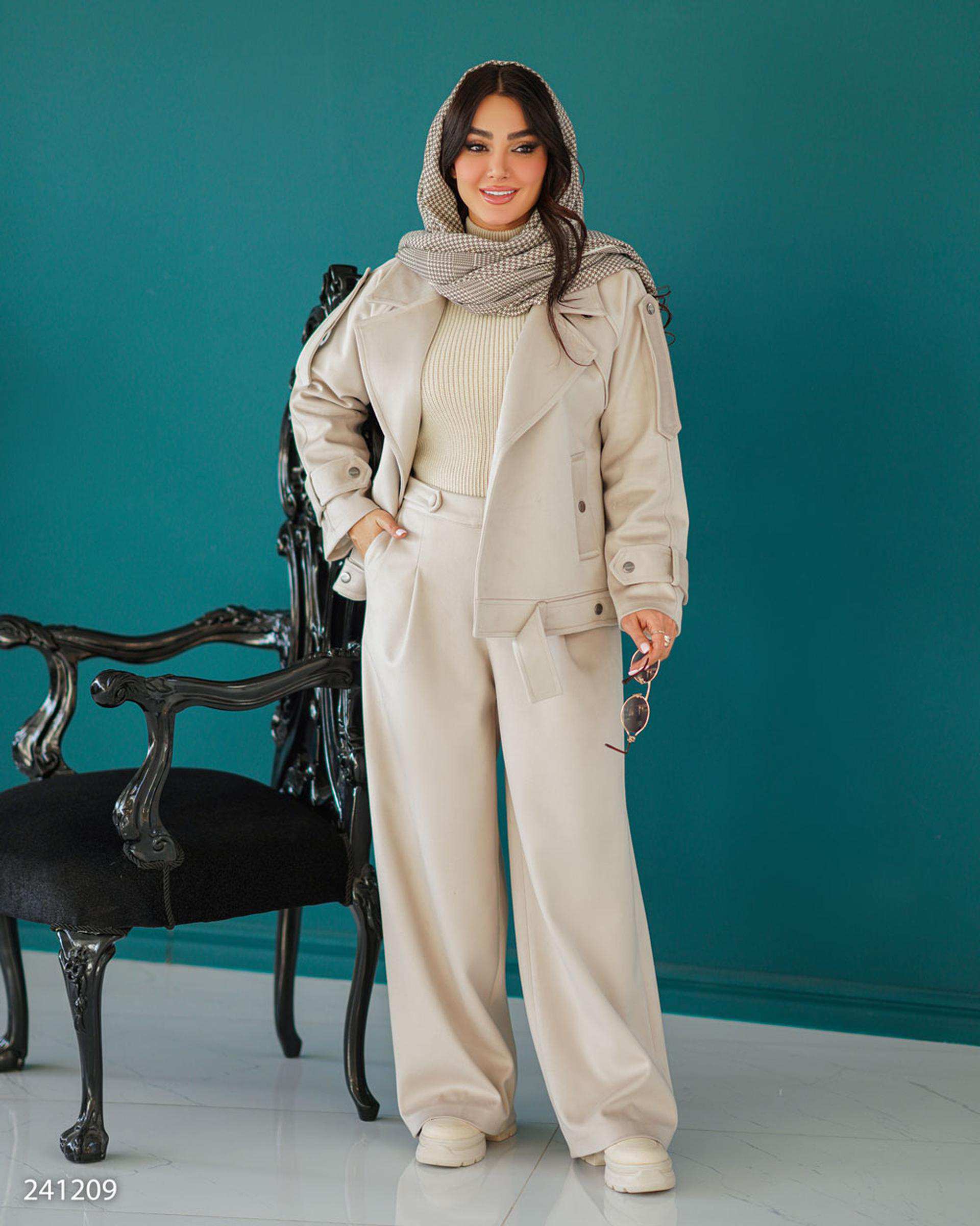 پالتو زنانه شیری مدل شادلین السانا Elsana کد 2412