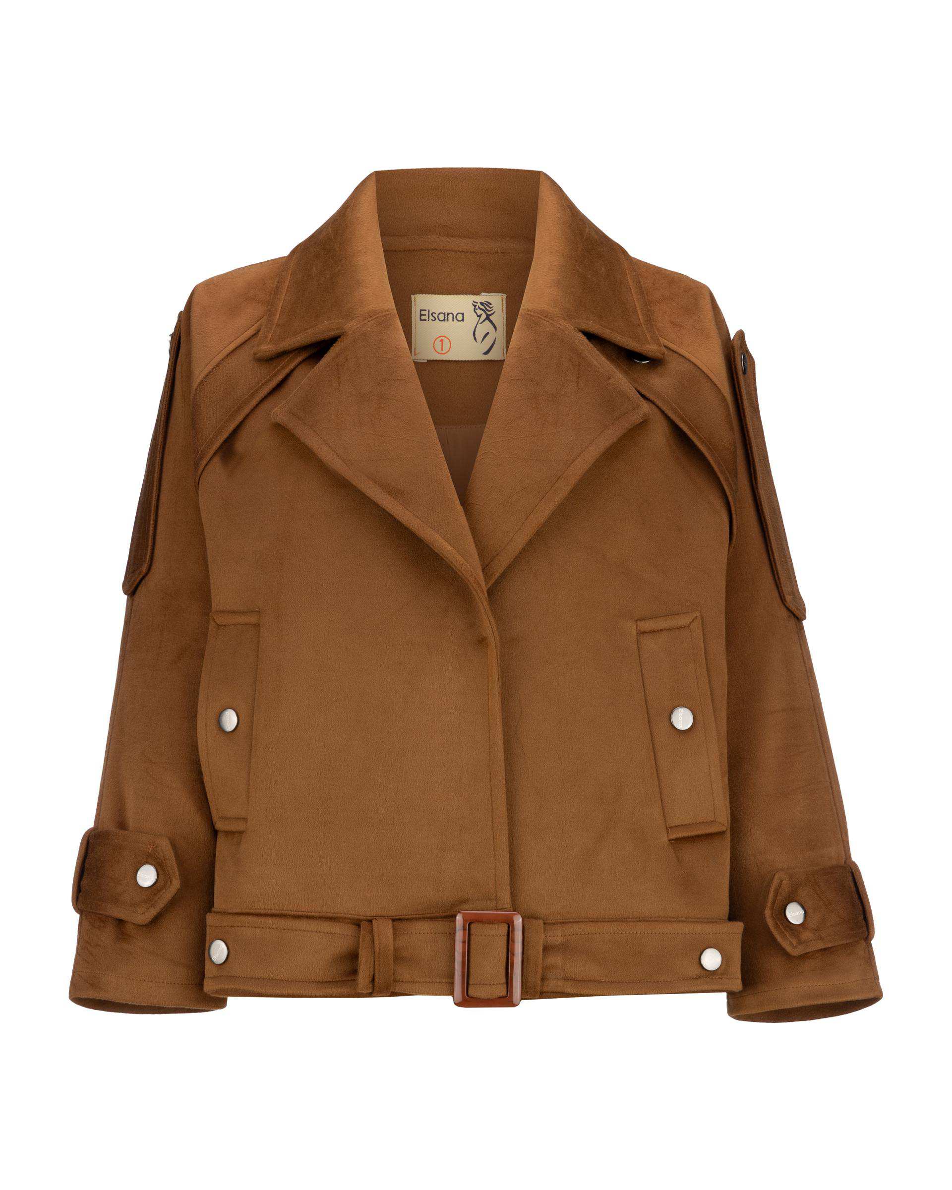 پالتو زنانه شتری مدل شادلین السانا Elsana کد 2412