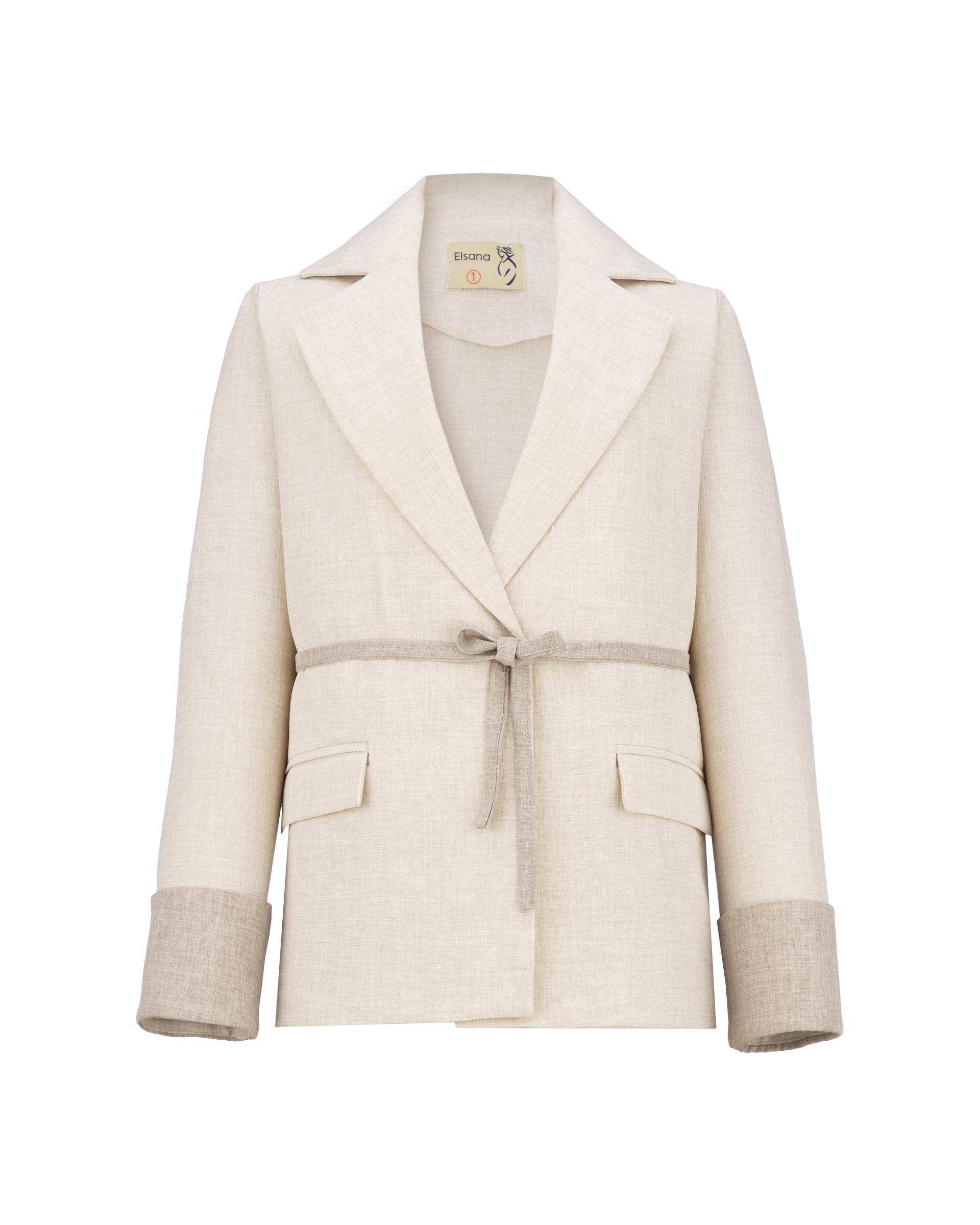 مانتو زنانه کرم مدل ایوانا السانا Elsana کد 2414