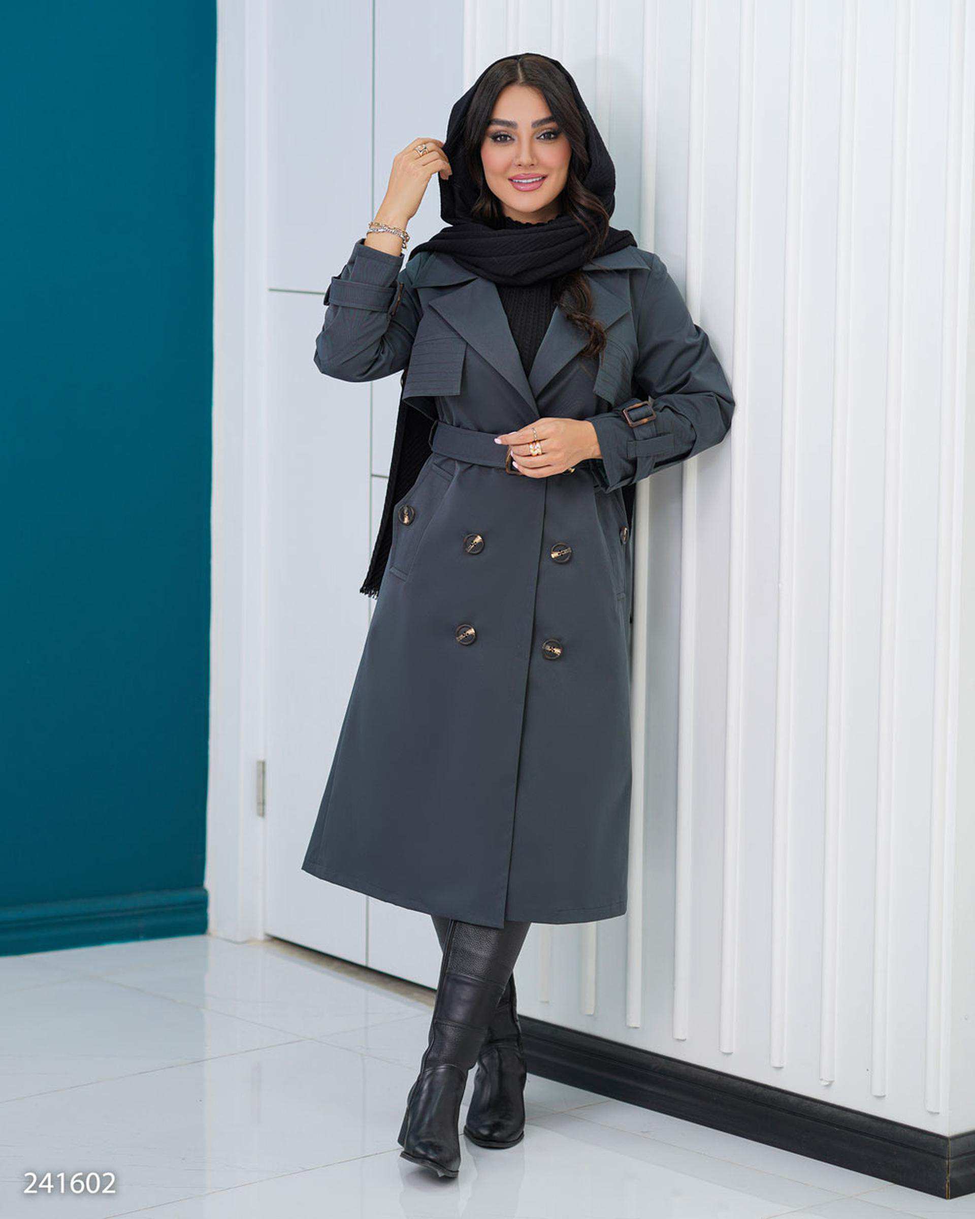 بارانی بلند زنانه نوک مدادی مدل رامسین السانا Elsana کد 2416