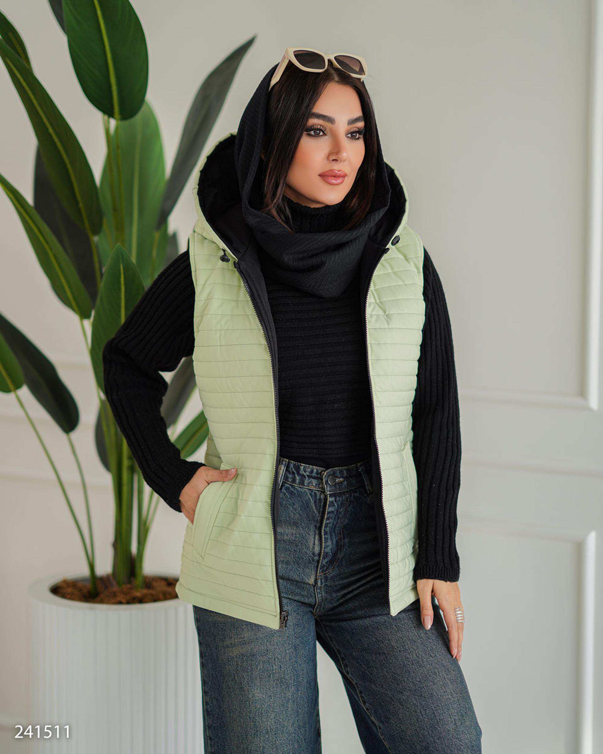 پافر زنانه دورو سبز پسته ای مدل بهرانوش السانا Elsana کد 2415