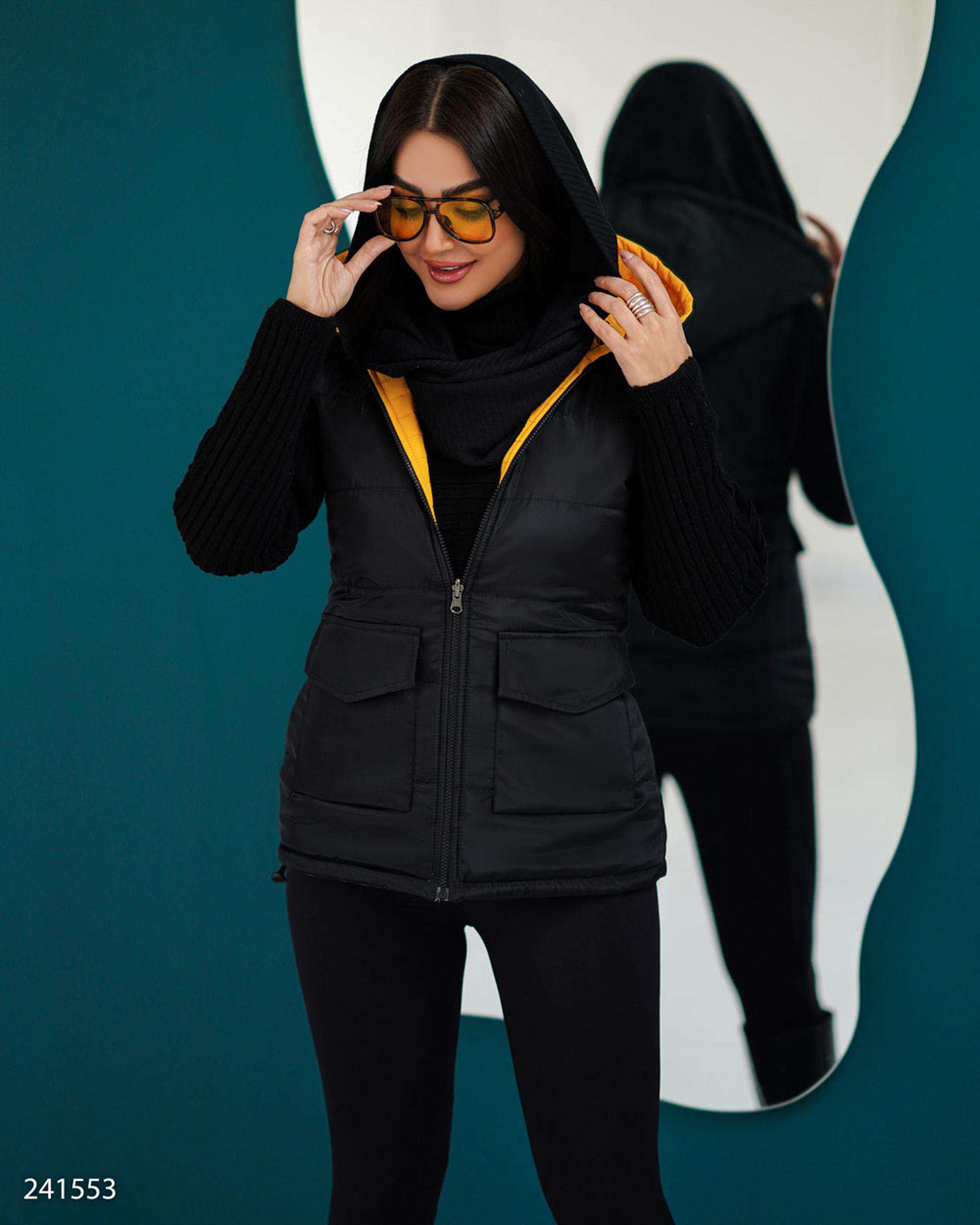 پافر زنانه دورو خردلی مدل بهرانوش السانا Elsana کد 2415