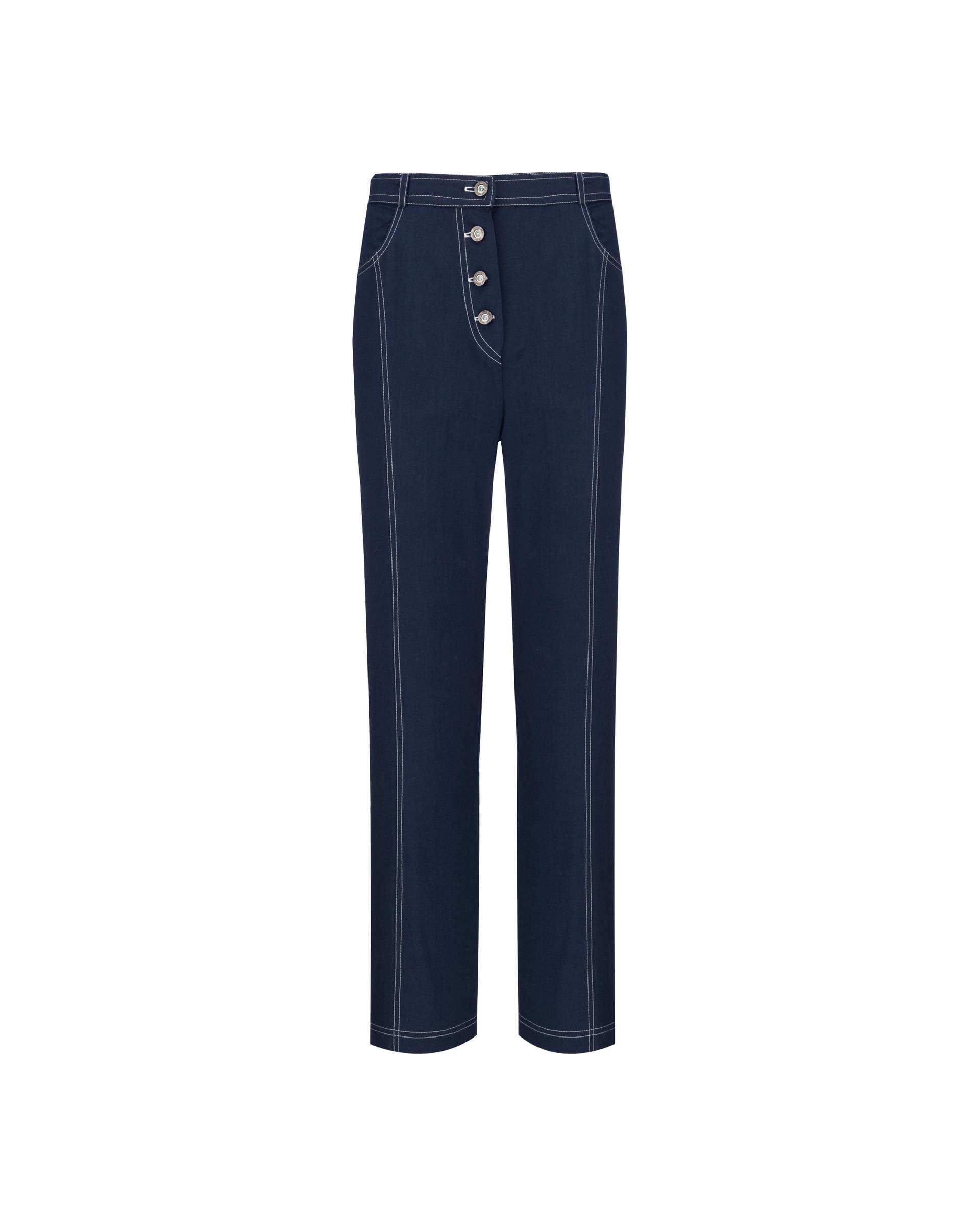 ست کت کراپ و شلوار زنانه سرمه ای مدل آرتیمان السانا Elsana کد 2417