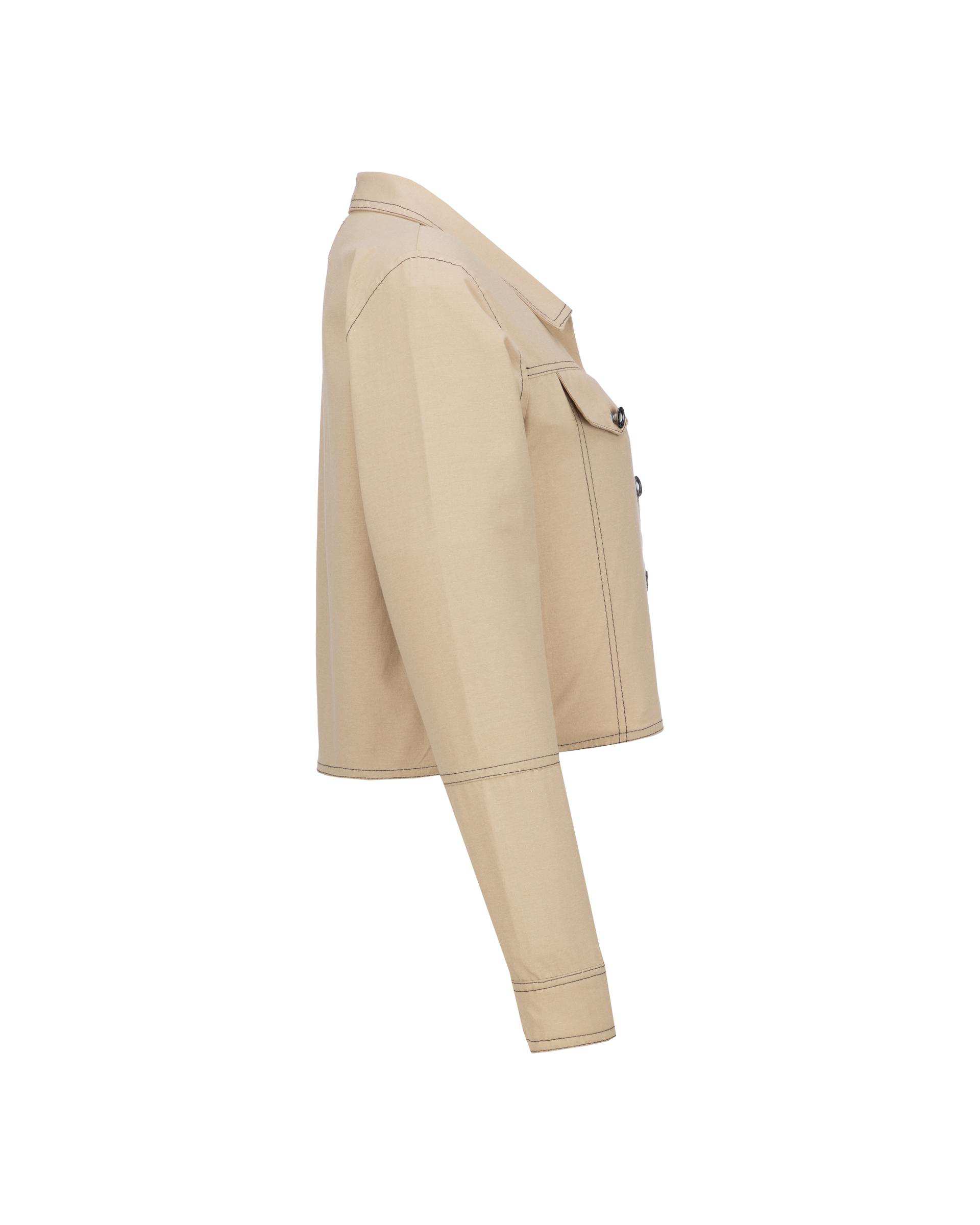 ست کت کراپ و شلوار زنانه کرم مدل آرتیمان السانا Elsana کد 2417