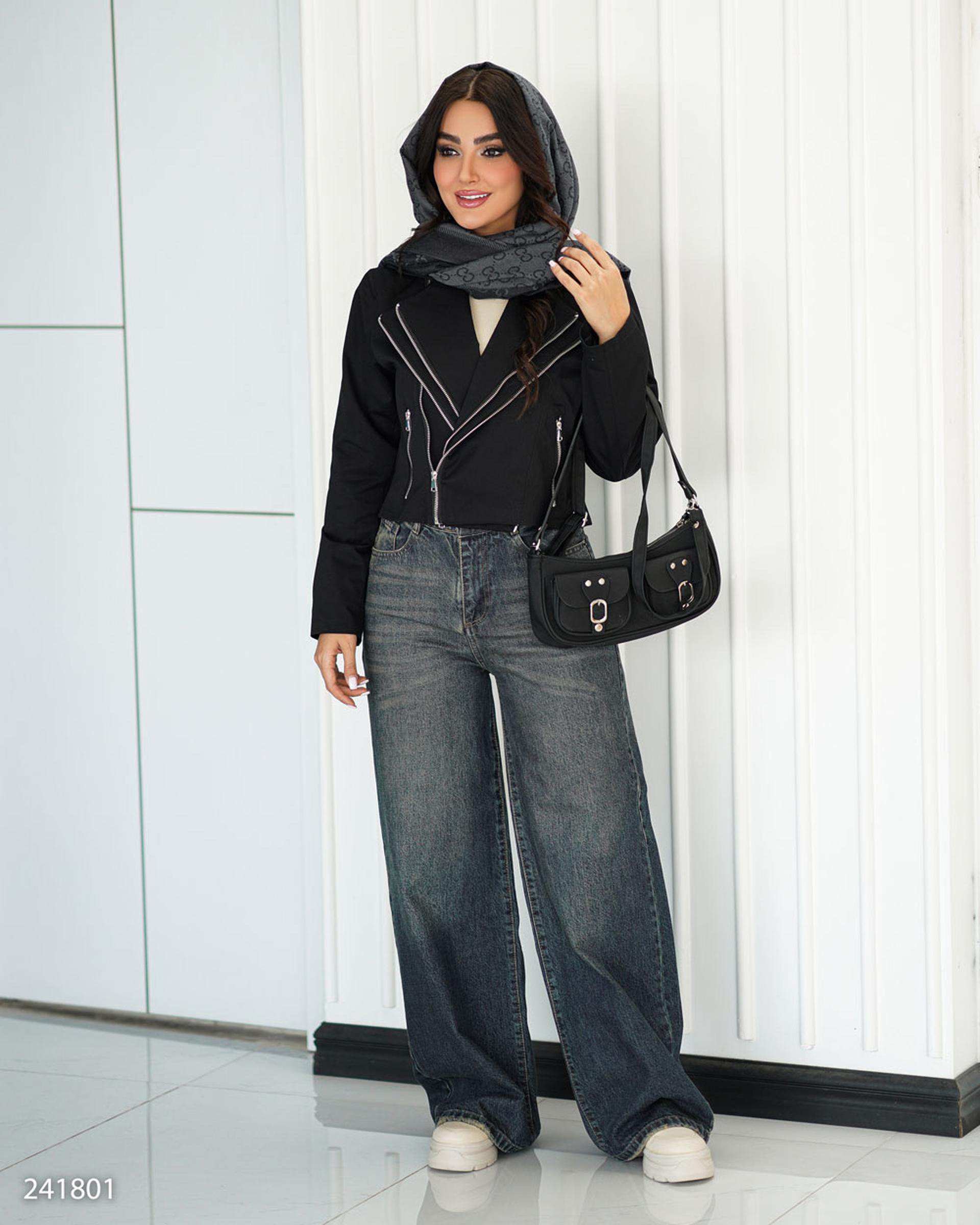 کت کراپ زنانه مشکی مدل رازیان السانا Elsana کد 2418