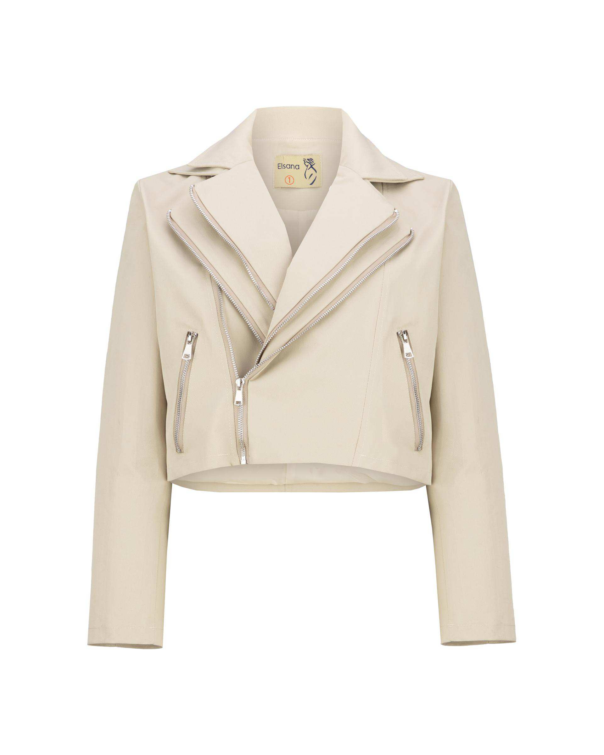 کت کراپ زنانه نخودی مدل رازیان السانا Elsana کد 2418