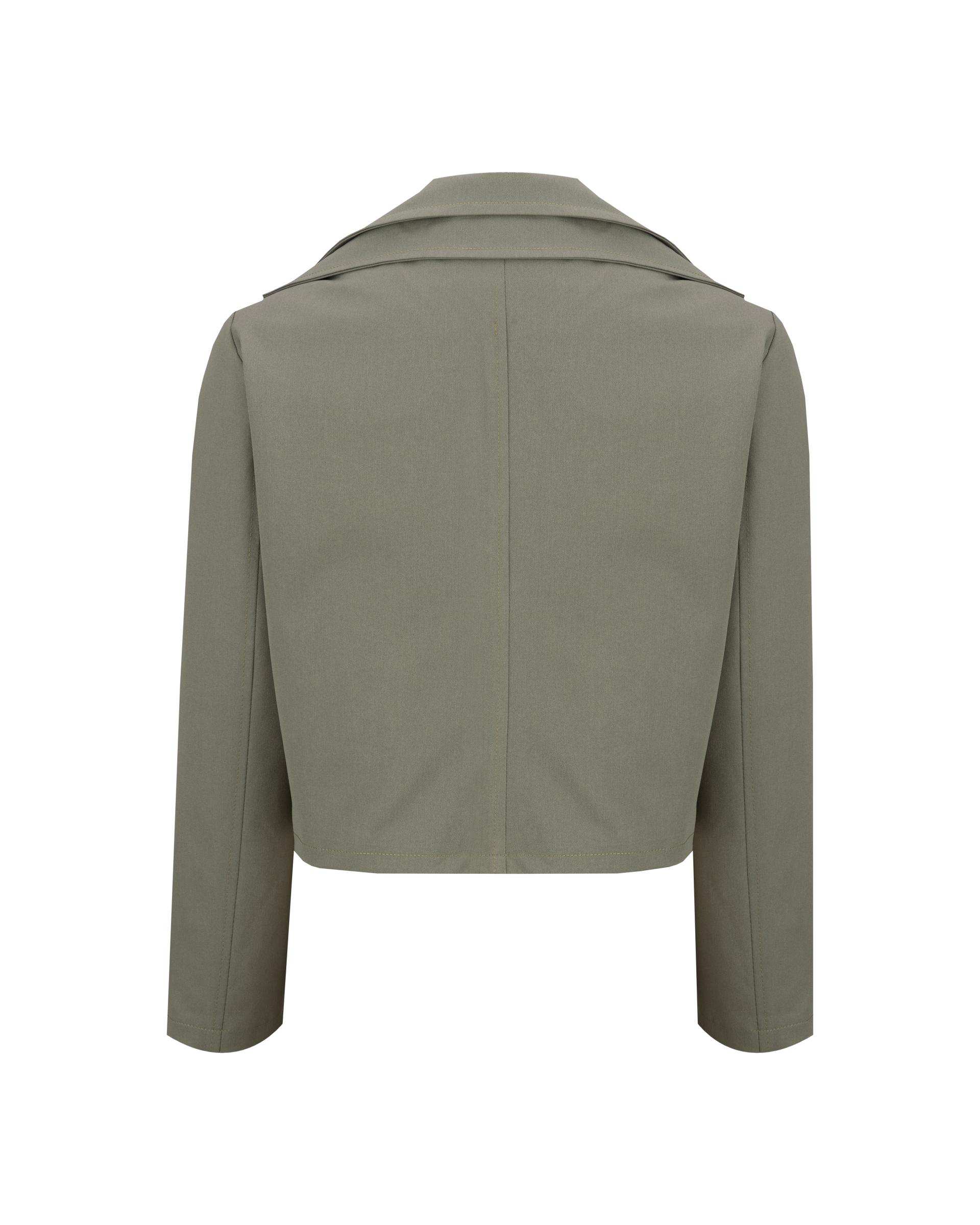 کت کراپ زنانه سبز زیتونی مدل رازیان السانا Elsana کد 2418