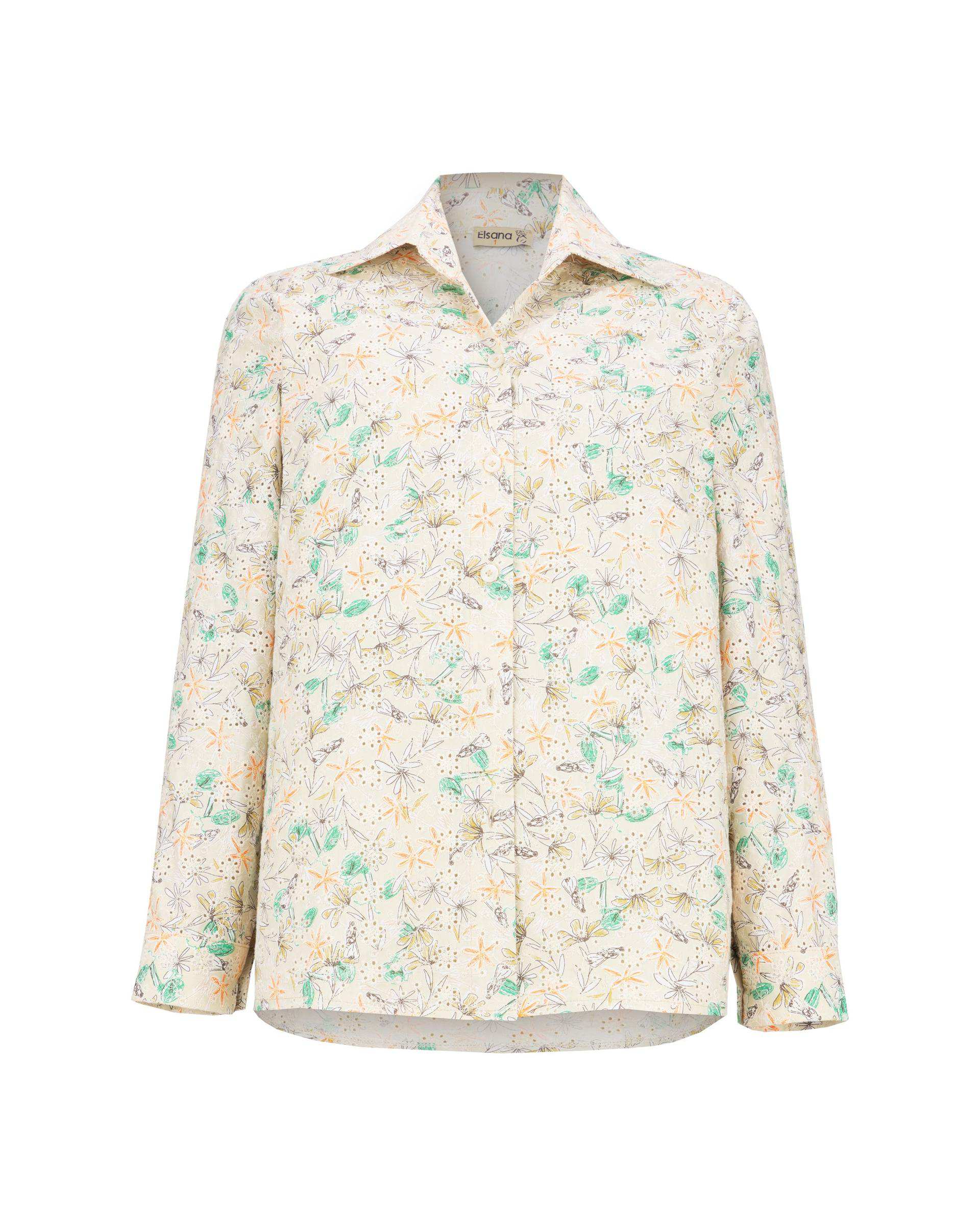 شومیز زنانه کرم مدل لعیا السانا Elsana کد 2420