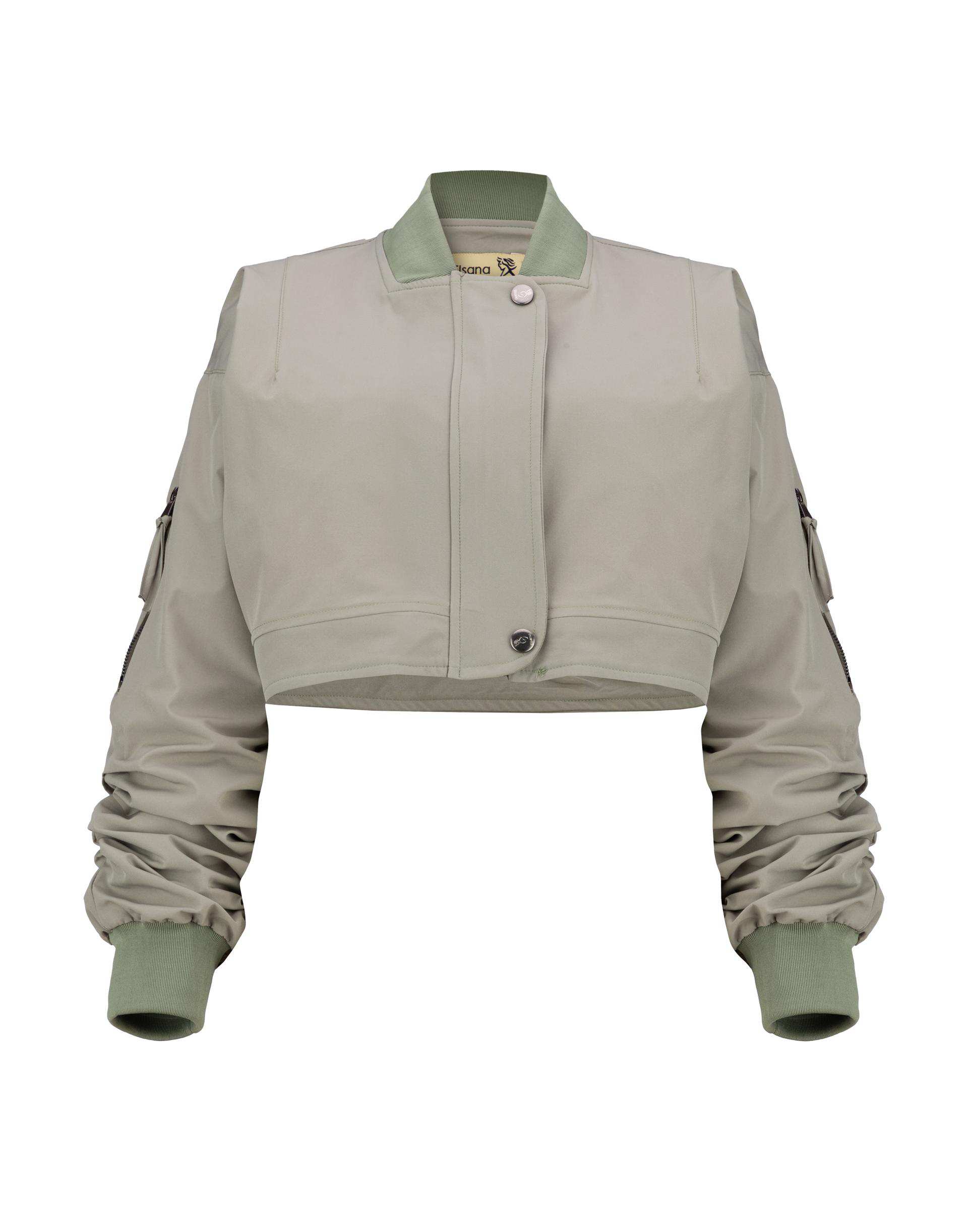 کت کراپ زنانه سبز سدری مدل آیاز السانا Elsana کد 2421