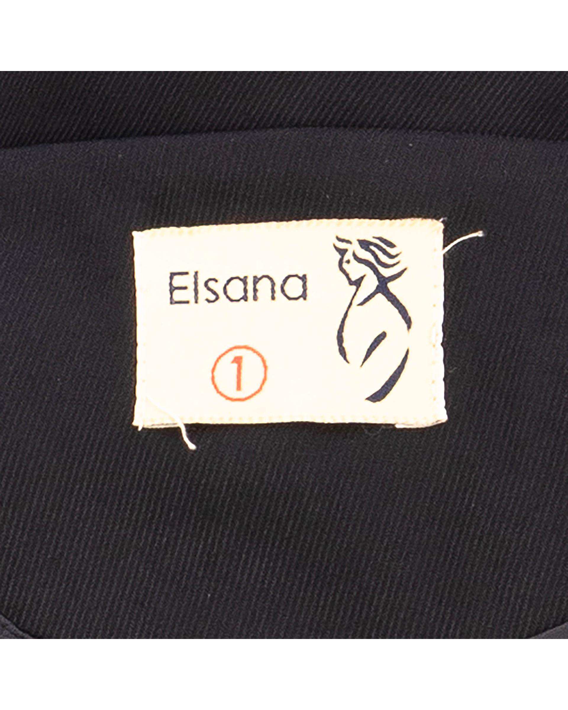 بارانی بلند زنانه مشکی مدل گلارین السانا Elsana کد 2422