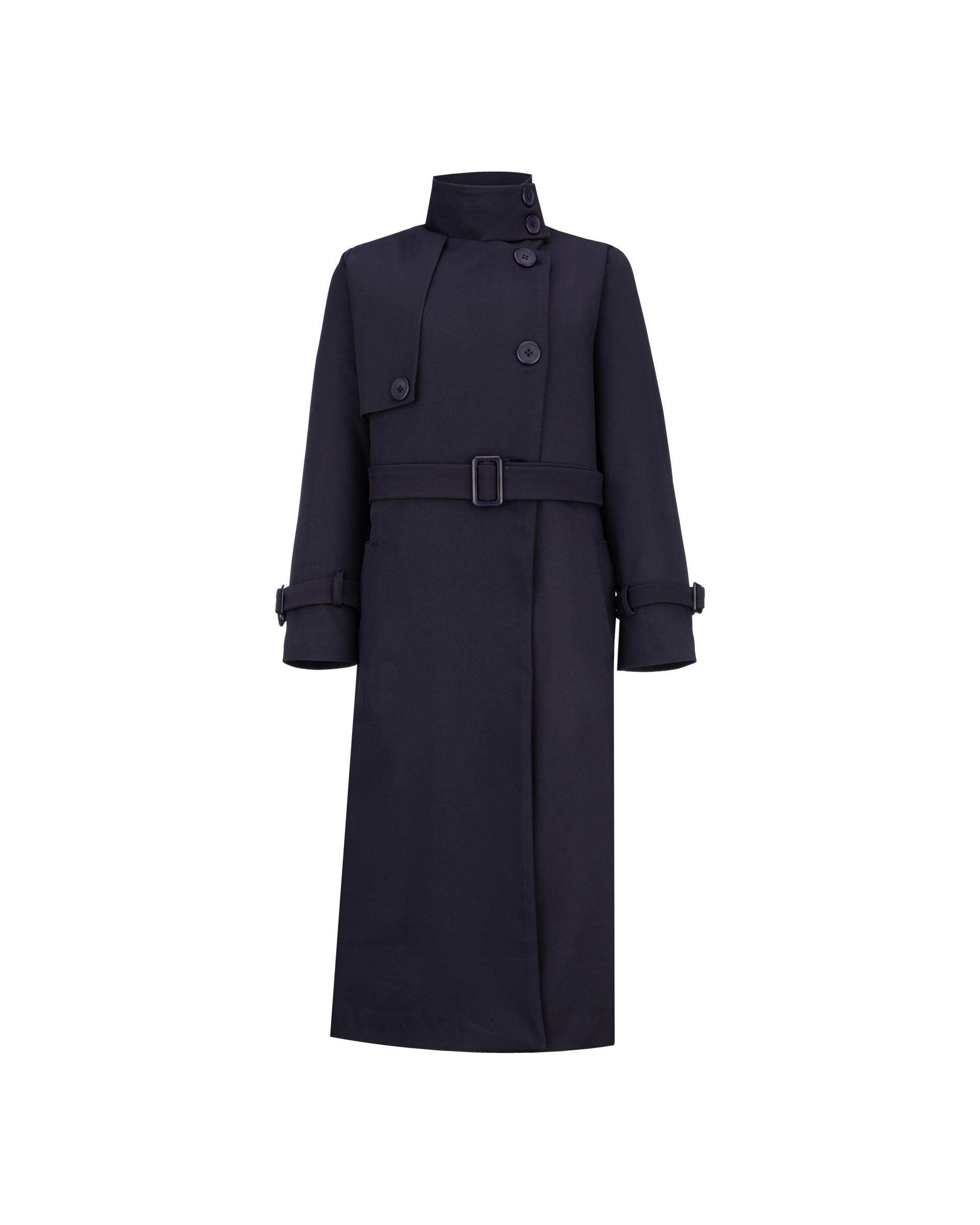 بارانی بلند زنانه سرمه ای مدل گلارین السانا Elsana کد 2422