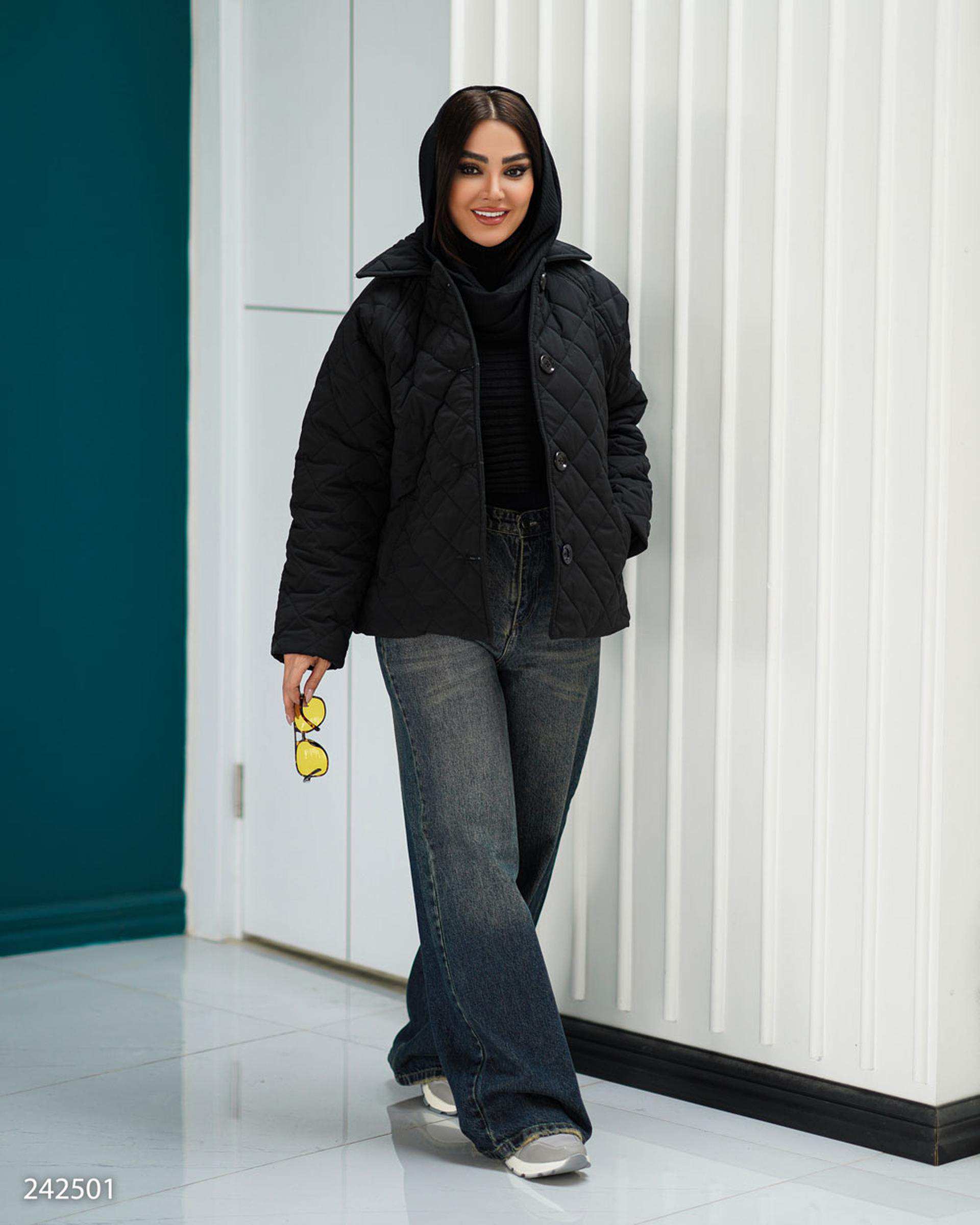 کاپشن زنانه مشکی مدل فریهام السانا Elsana کد 2425