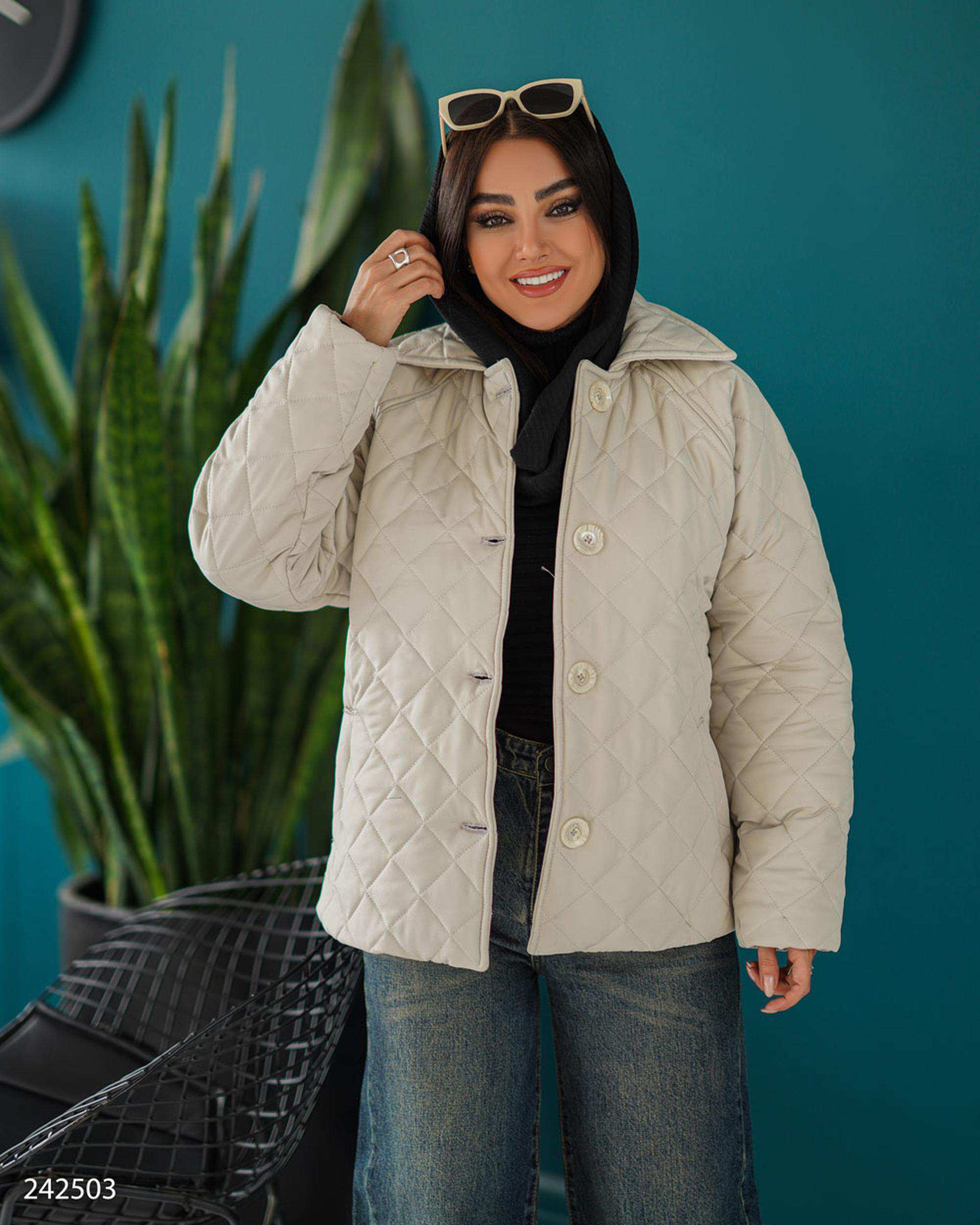 کاپشن زنانه طوسی روشن مدل فریهام السانا Elsana کد 2425