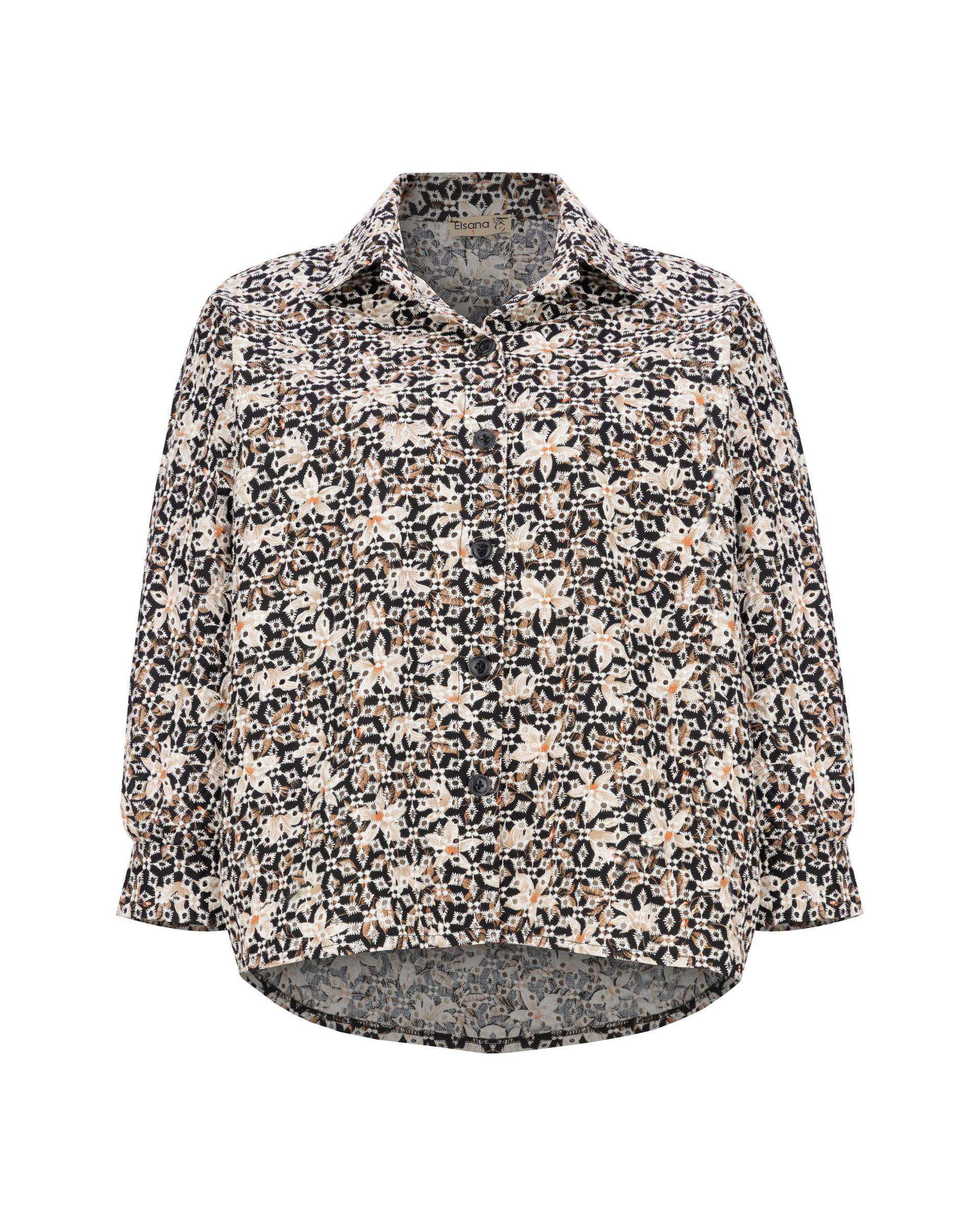 شومیز زنانه خامه دوزی مشکی مدل آوانا السانا Elsana کد 2427