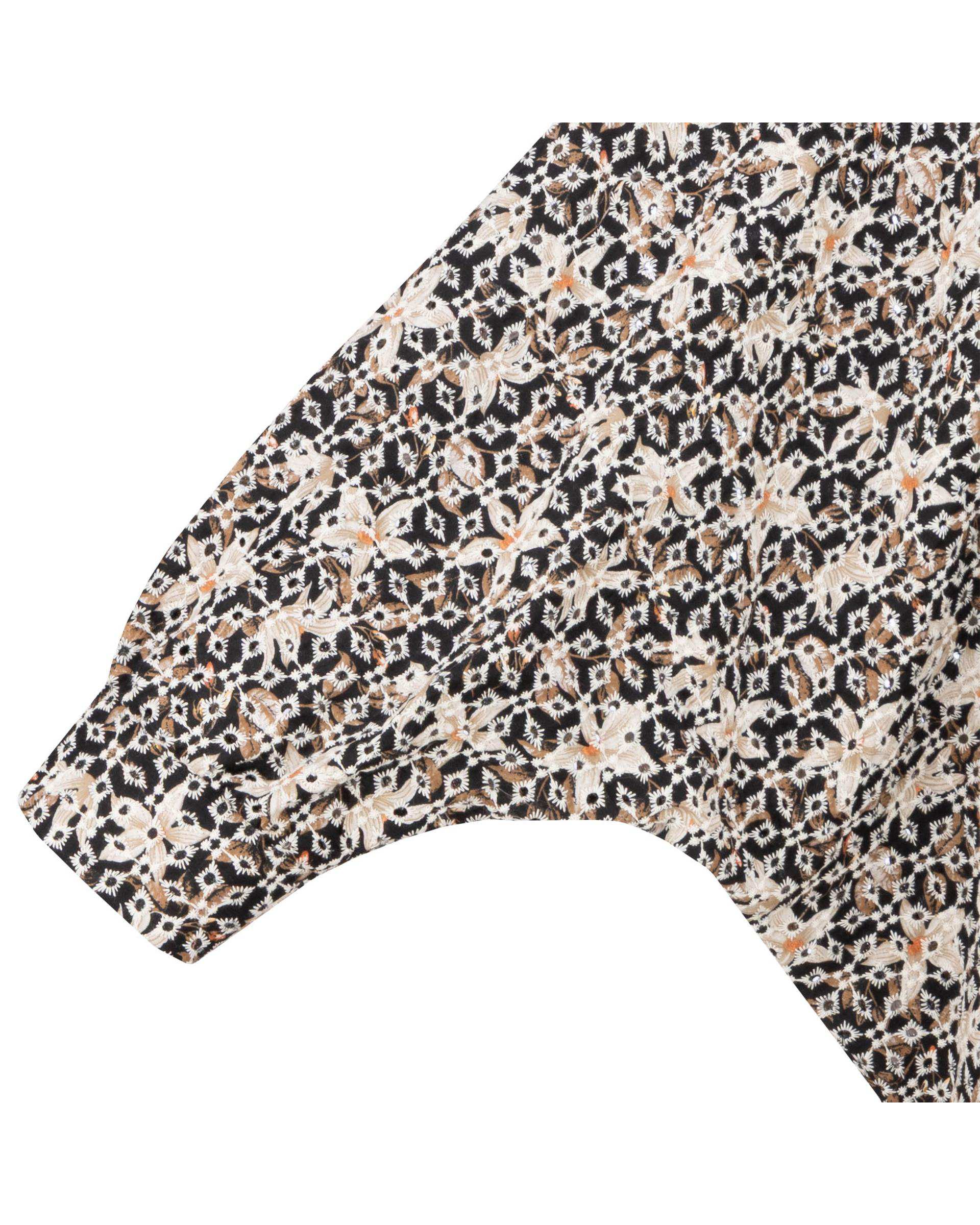 شومیز زنانه خامه دوزی مشکی مدل آوانا السانا Elsana کد 2427