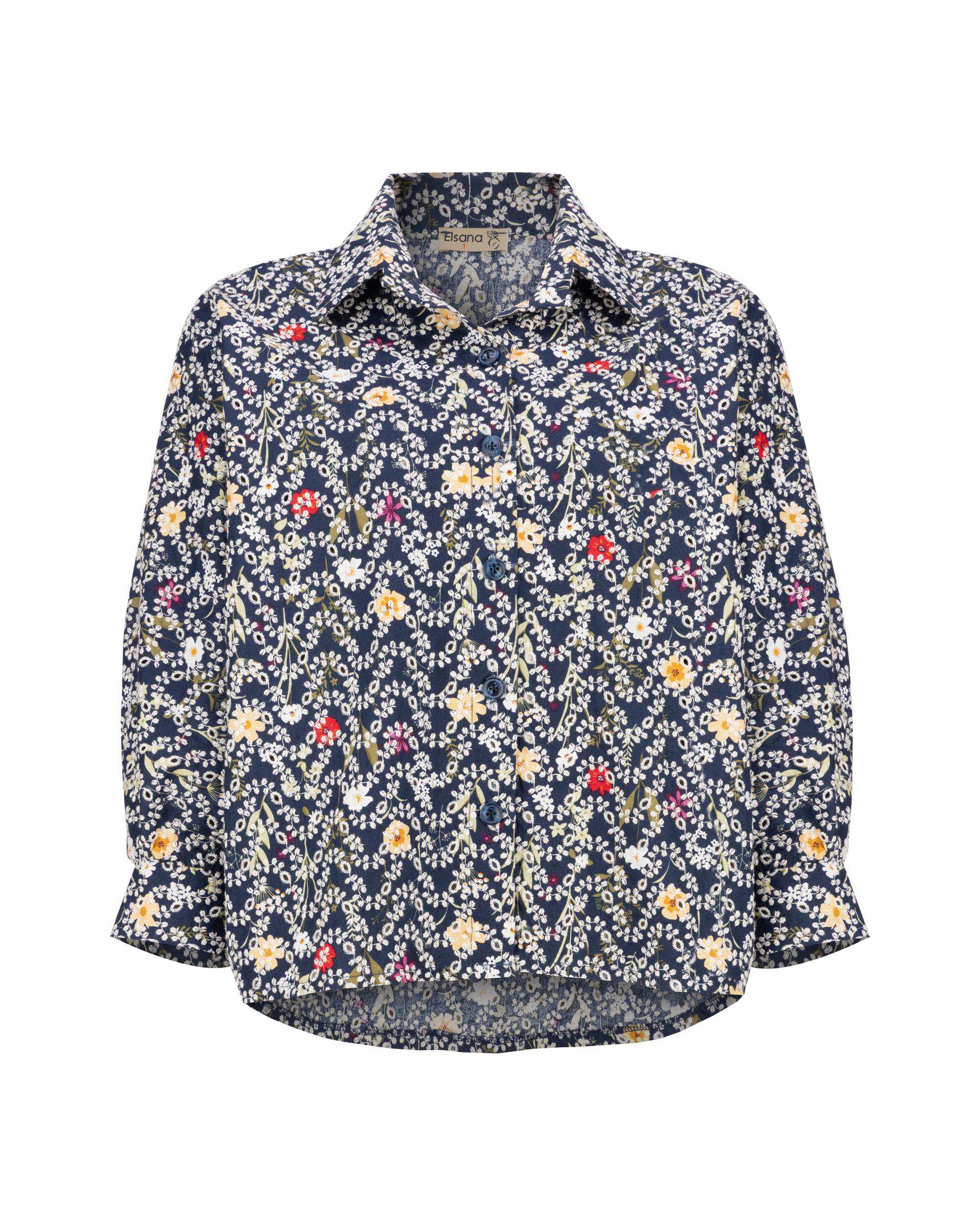 شومیز زنانه خامه دوزی سرمه ای مدل آوانا السانا Elsana کد 2427