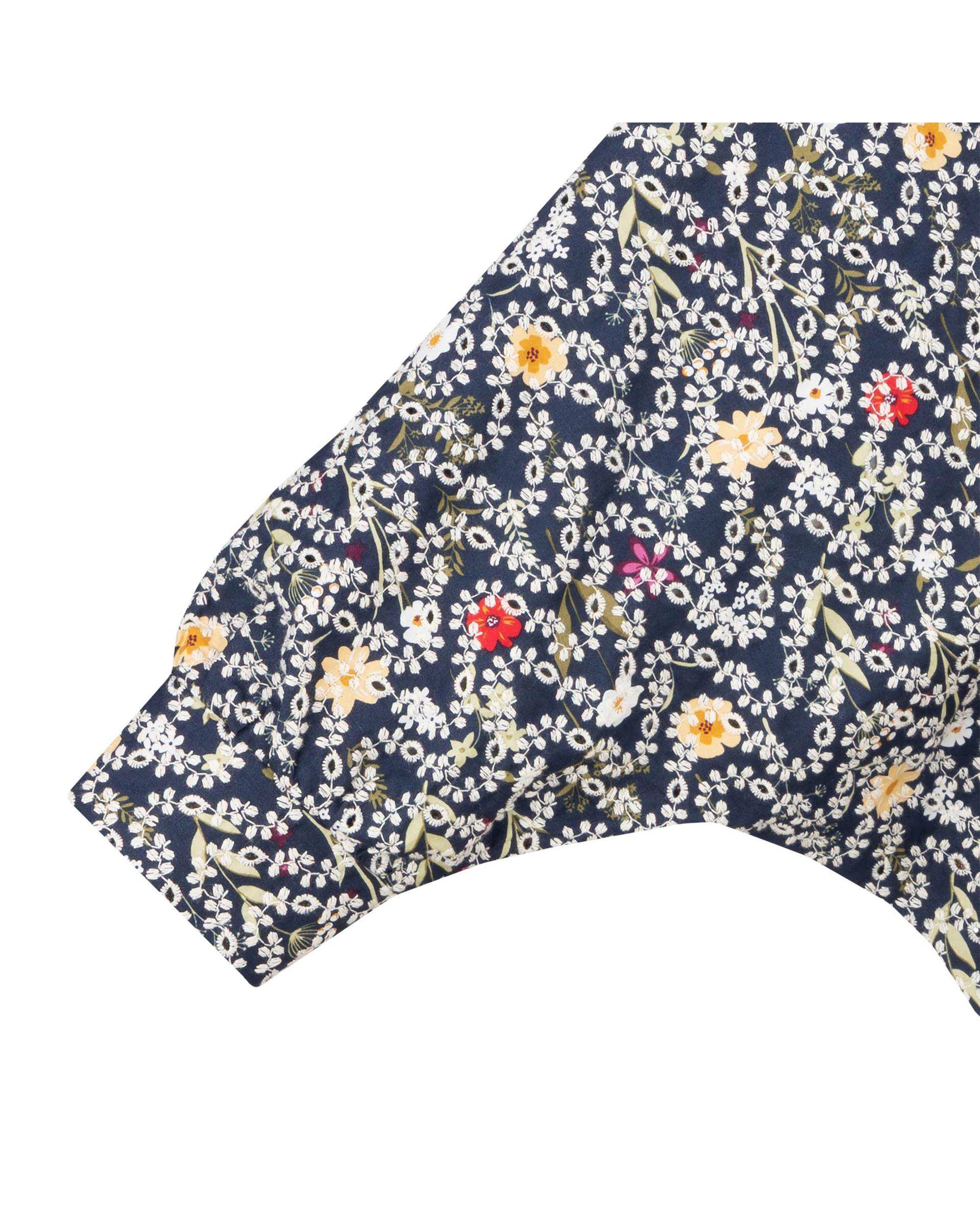 شومیز زنانه خامه دوزی سرمه ای مدل آوانا السانا Elsana کد 2427