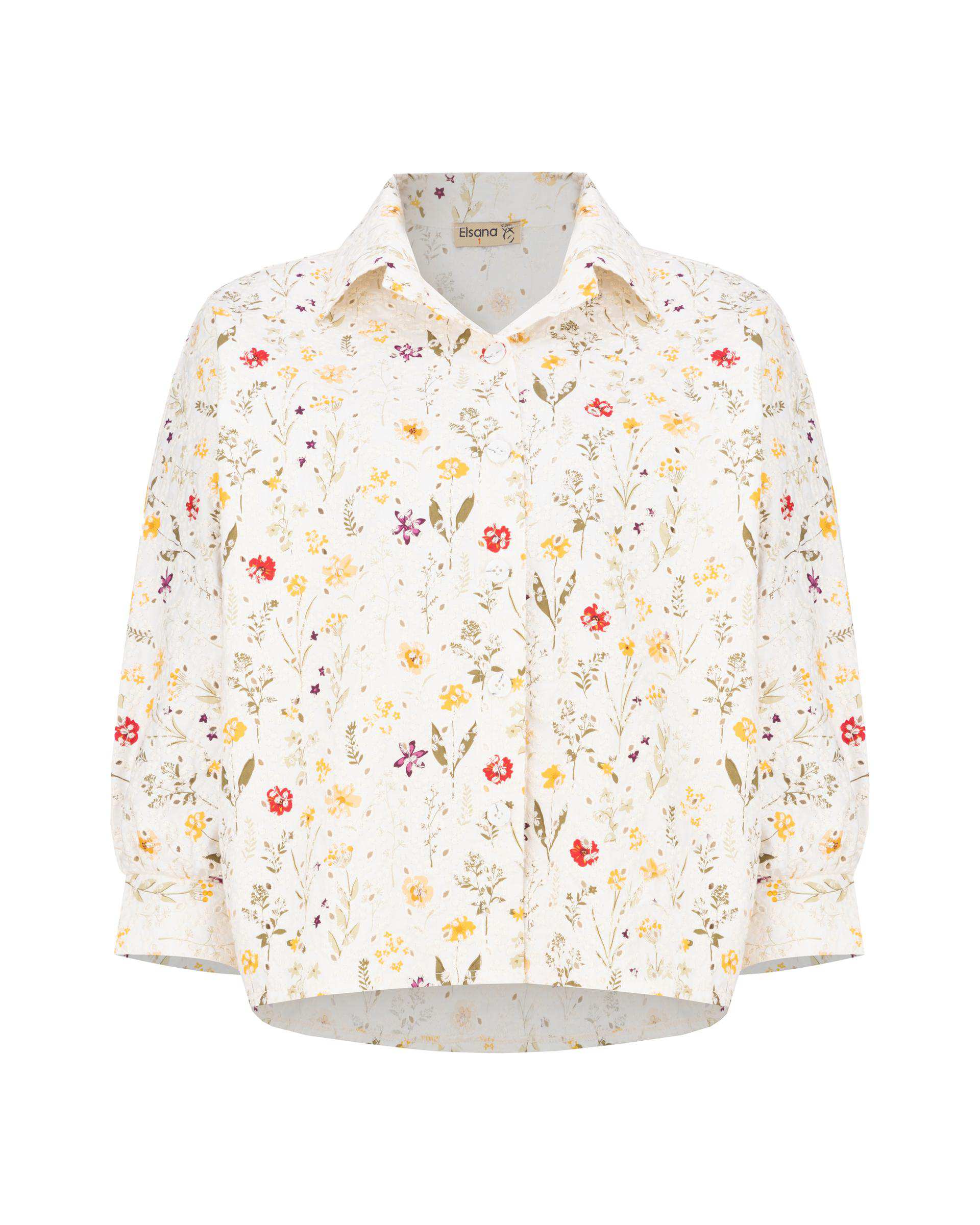 شومیز زنانه خامه دوزی سفید مدل آوانا السانا Elsana کد 2427