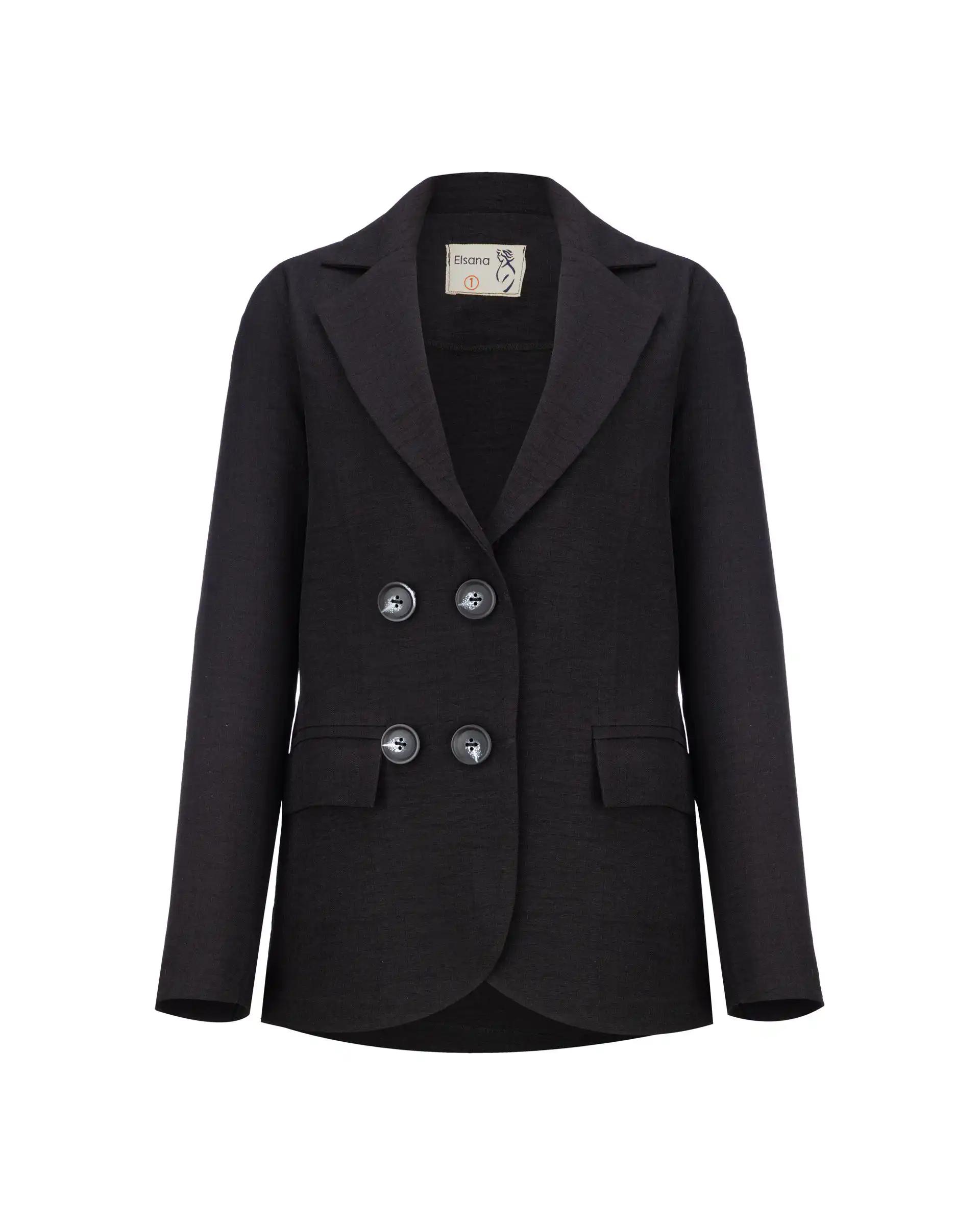 کت زنانه مشکی مدل پرنیکا السانا Elsana کد 2430