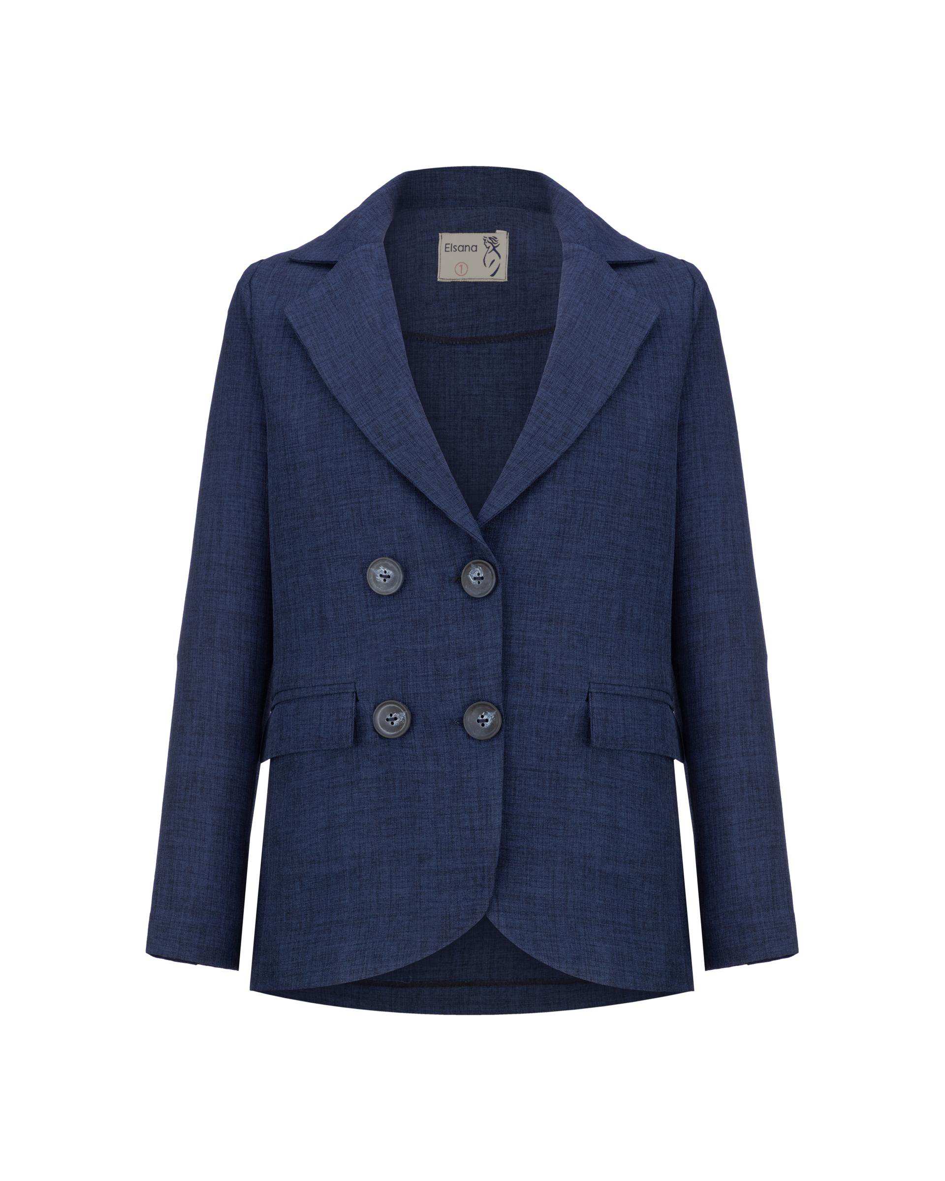 کت زنانه آبی نفتی مدل پرنیکا السانا Elsana کد 2430