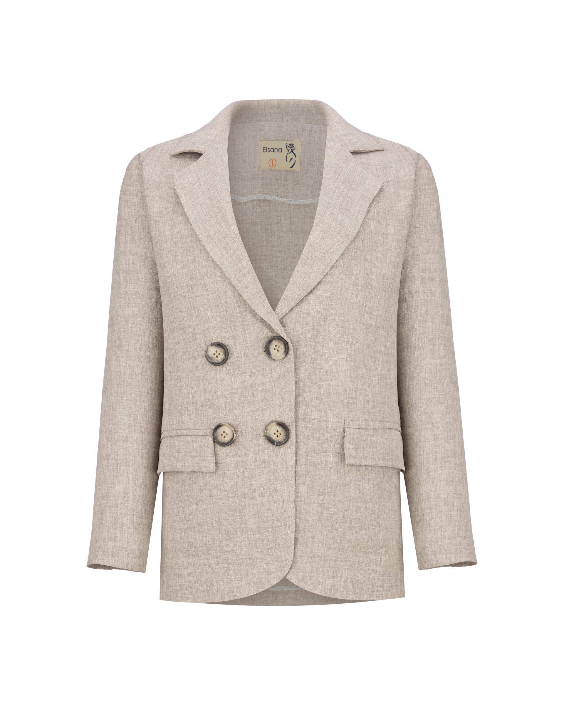 کت زنانه خاکی مدل پرنیکا السانا Elsana کد 2430
