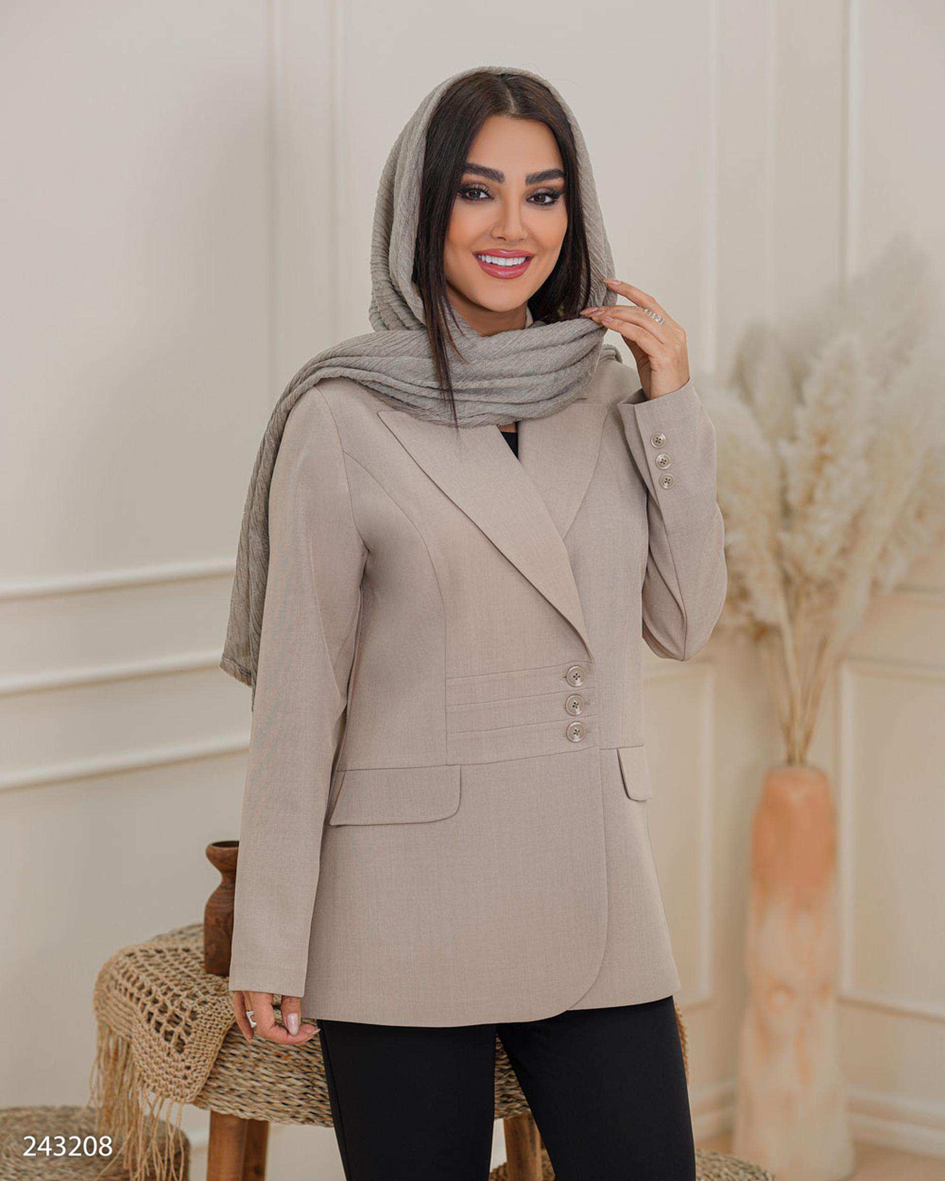 مانتو کتی زنانه کرم مدل مایدا السانا Elsana کد 2432