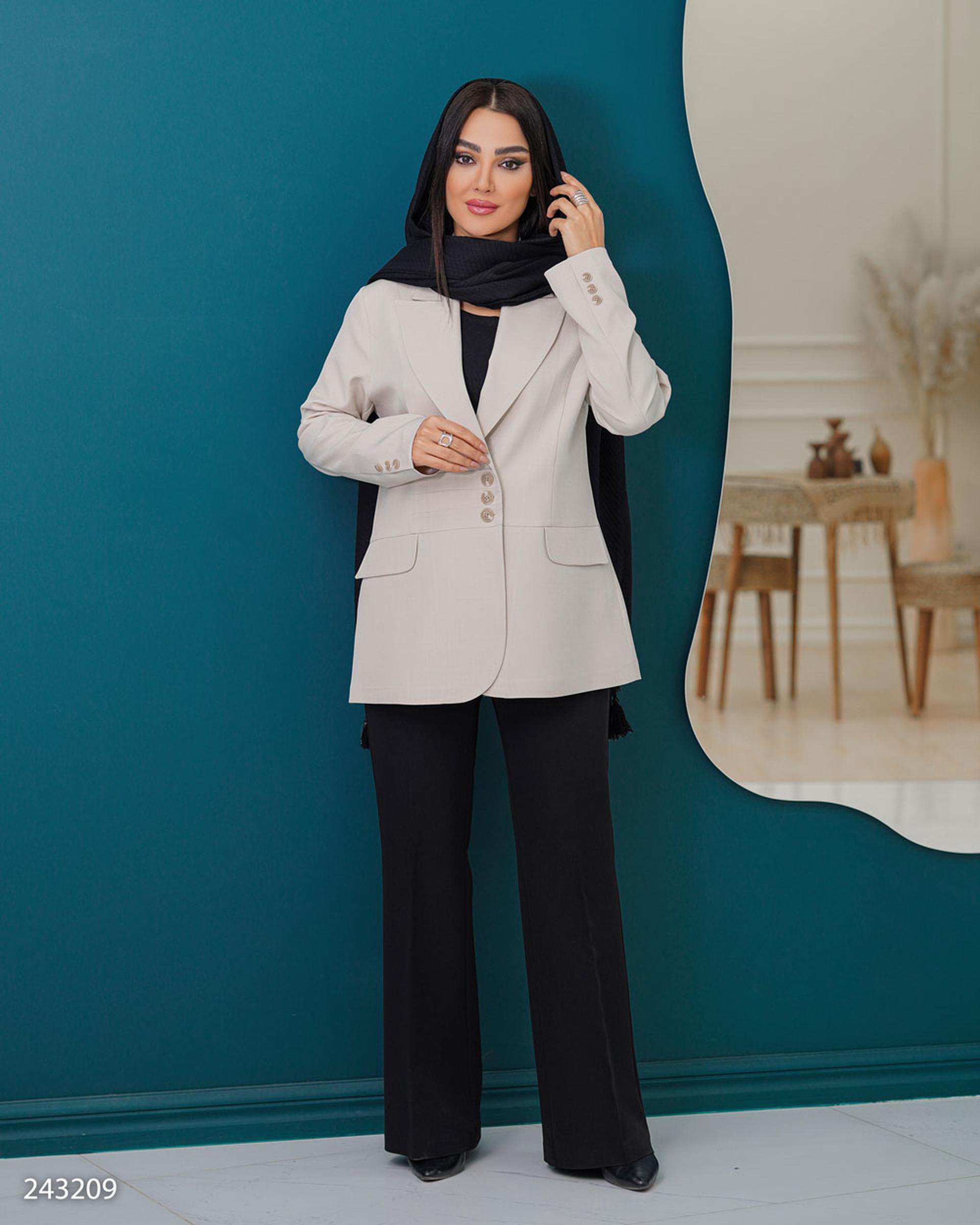 مانتو کتی زنانه شیری مدل مایدا السانا Elsana کد 2432