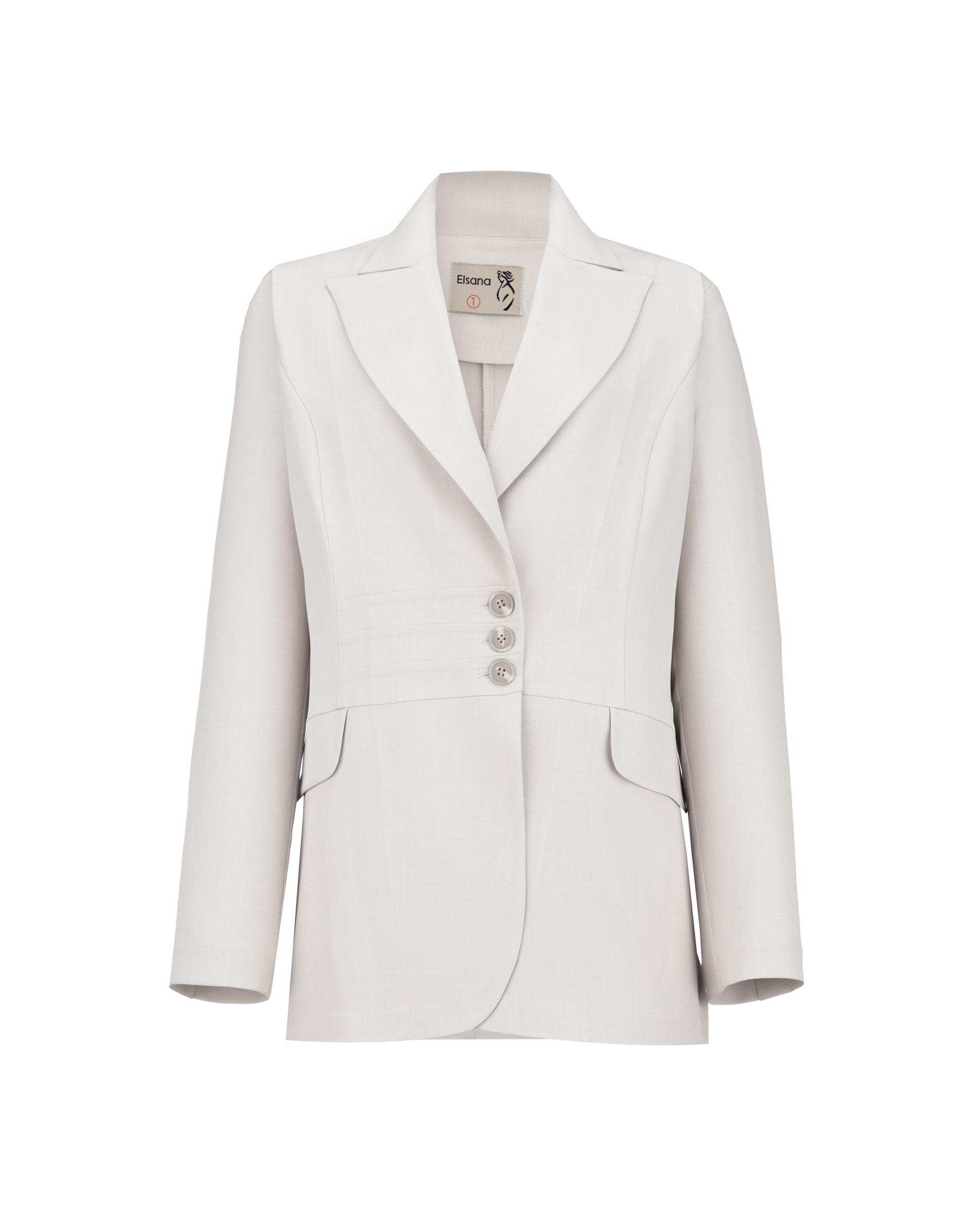 مانتو کتی زنانه شیری مدل مایدا السانا Elsana کد 2432