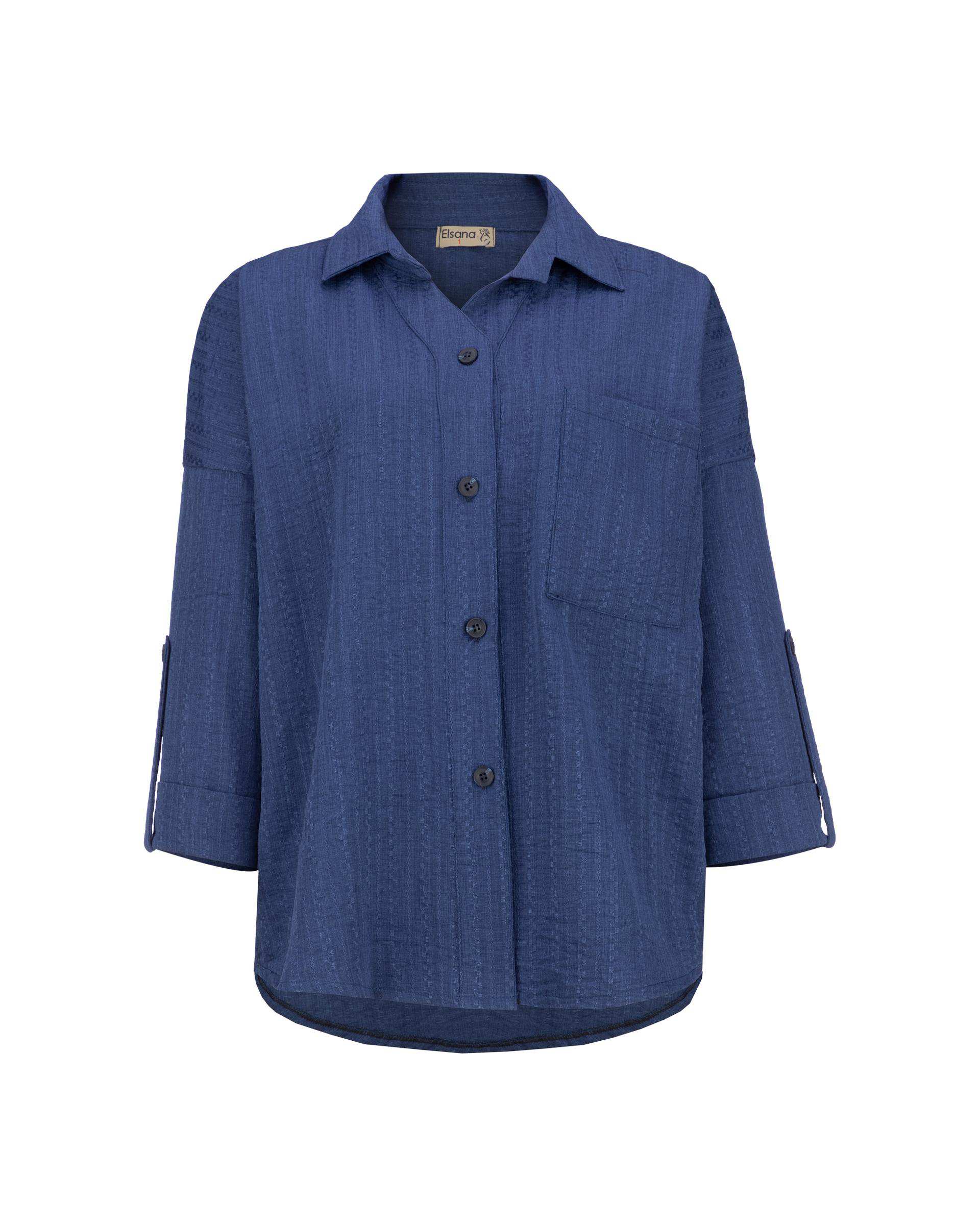 مانتو زنانه آبی نفتی مدل ناوک السانا Elsana کد 2434