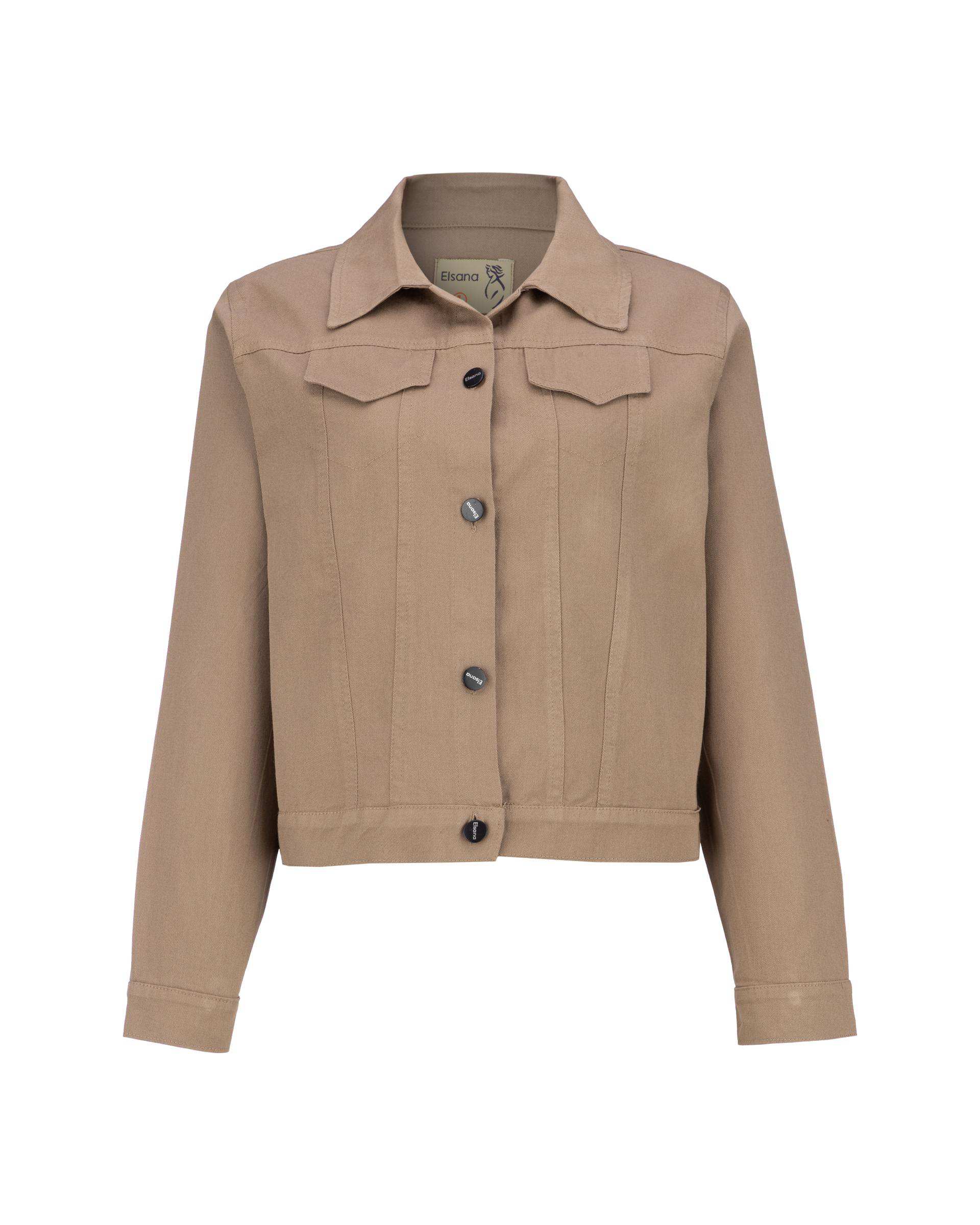 کت کراپ زنانه شکلاتی مدل آدوین السانا Elsana کد 2435