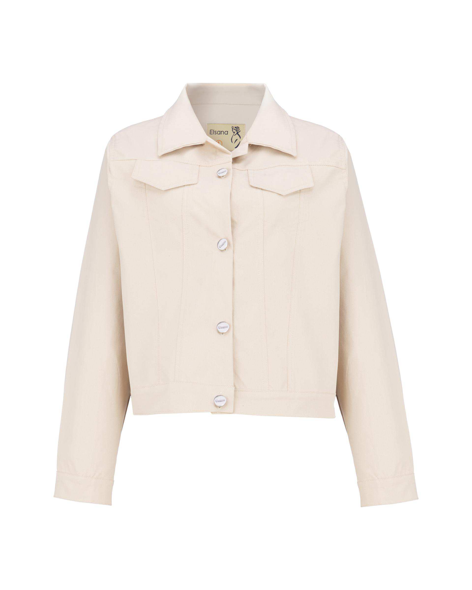 کت کراپ زنانه کرم مدل آدوین السانا Elsana کد 2435