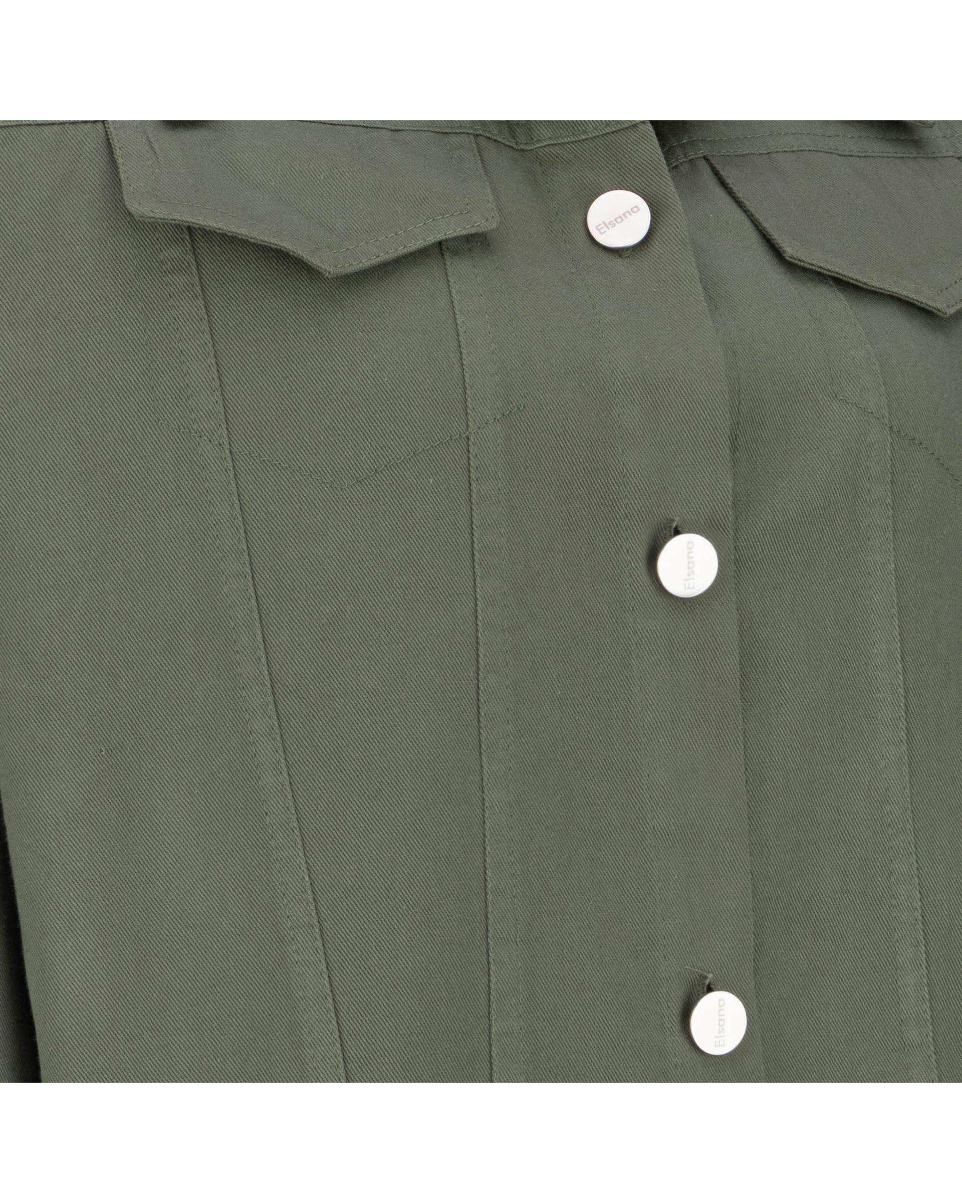 کت کراپ زنانه سبز زیتونی مدل آدوین السانا Elsana کد 2435