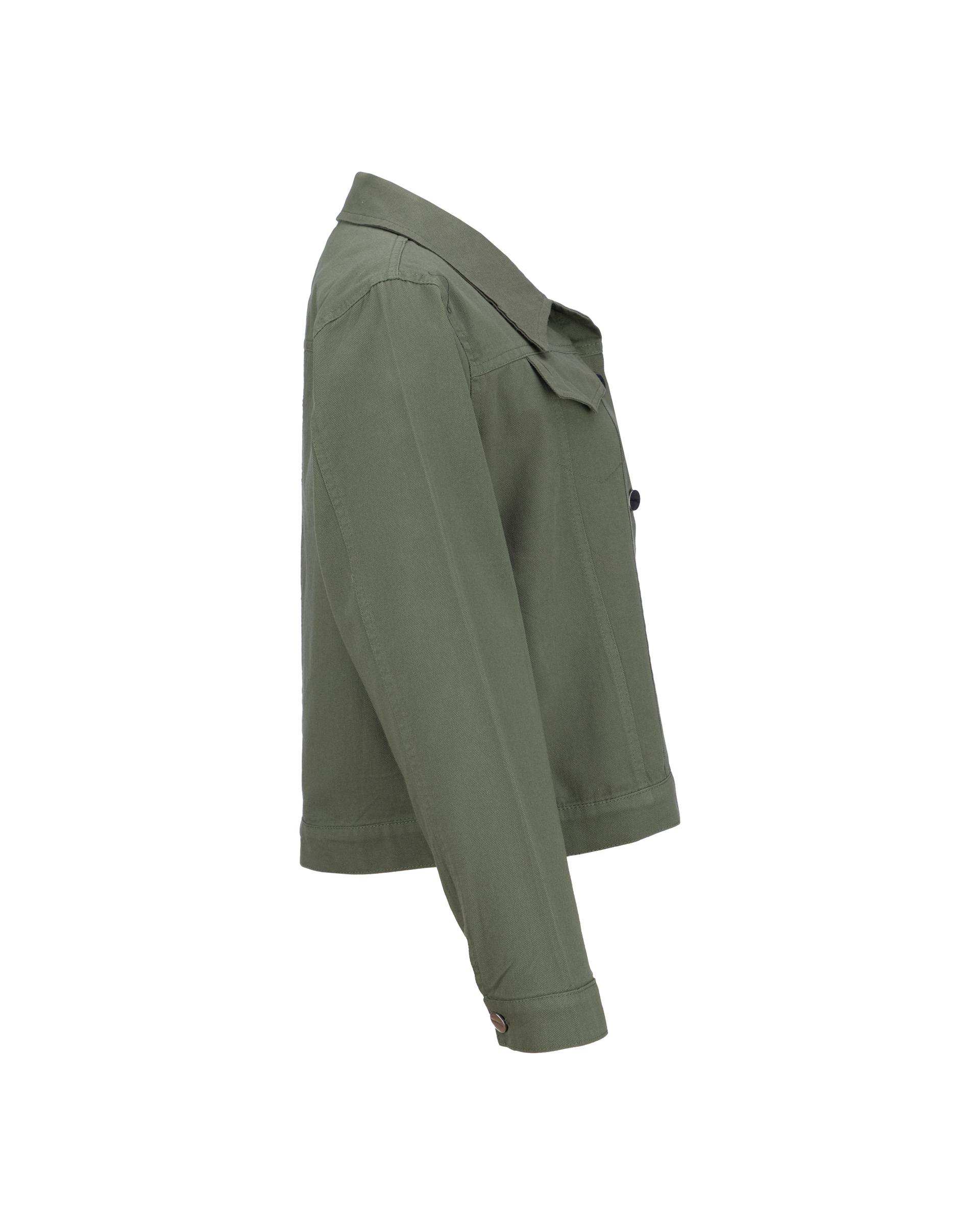 کت کراپ زنانه سبز زیتونی مدل آدوین السانا Elsana کد 2435