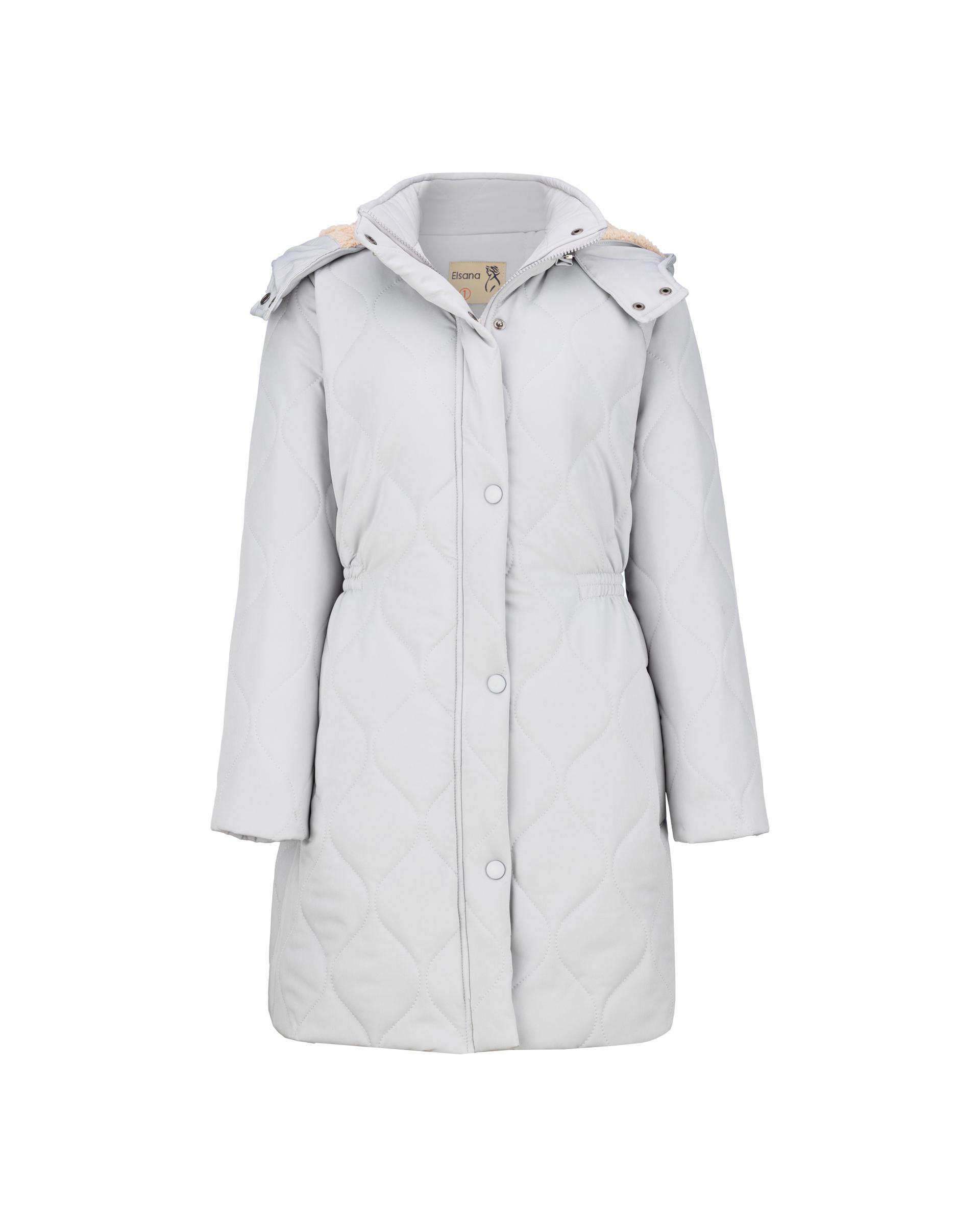 کاپشن زنانه طوسی روشن مدل راشن السانا Elsana کد 2440