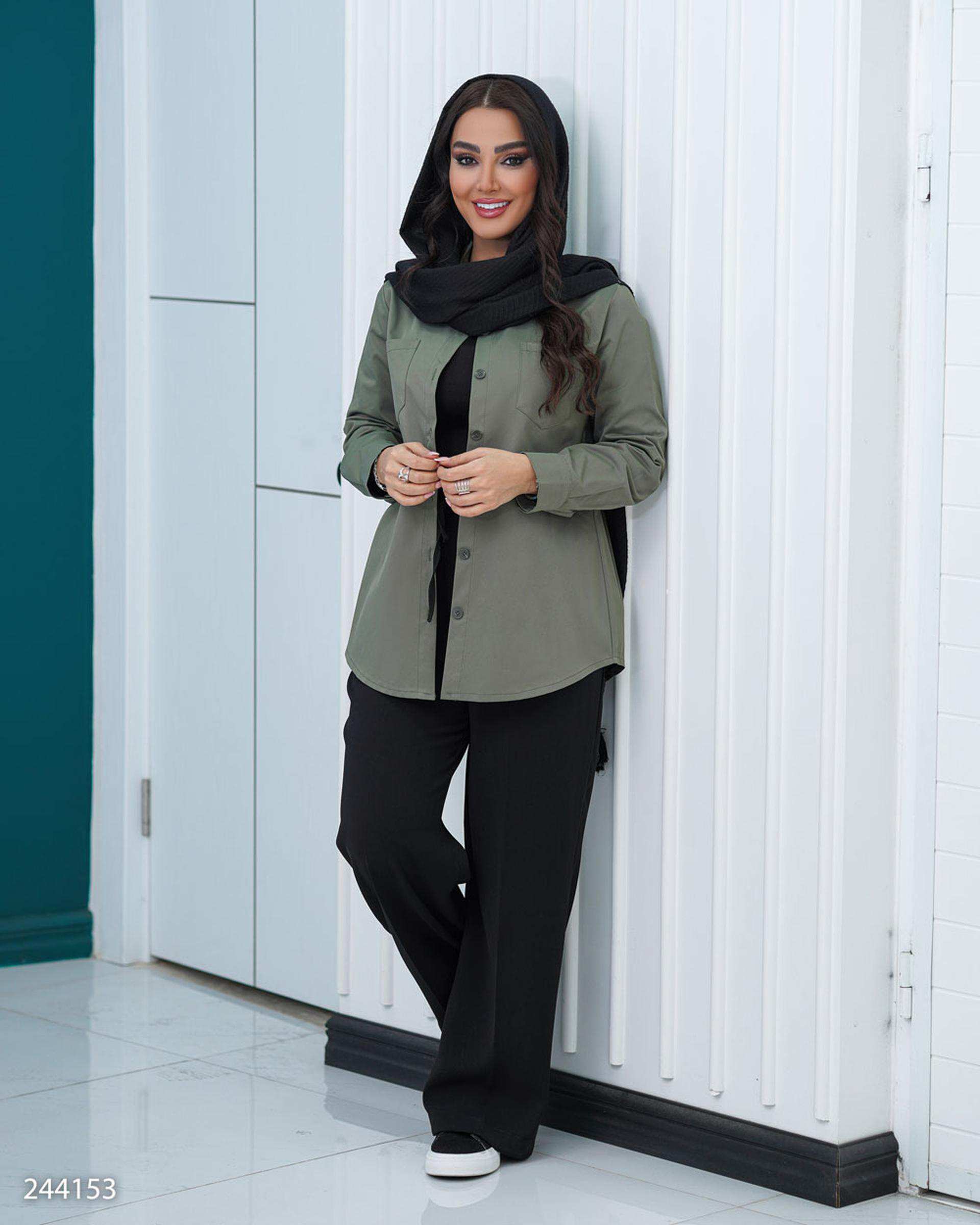 شومیز زنانه سبز زیتونی مدل نارینا السانا Elsana کد 2441