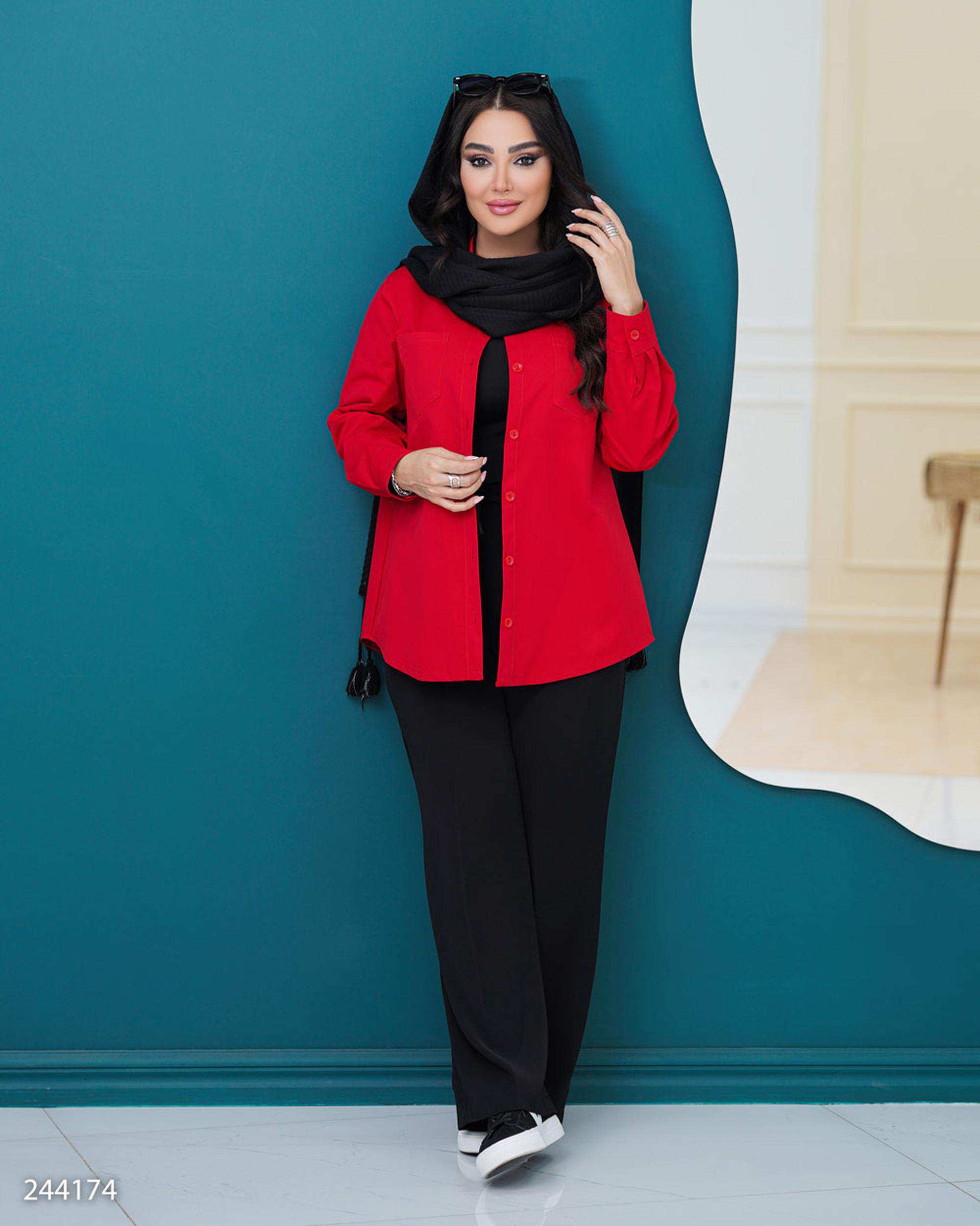 شومیز زنانه دونه اناری قرمز مدل نارینا السانا Elsana کد 2441