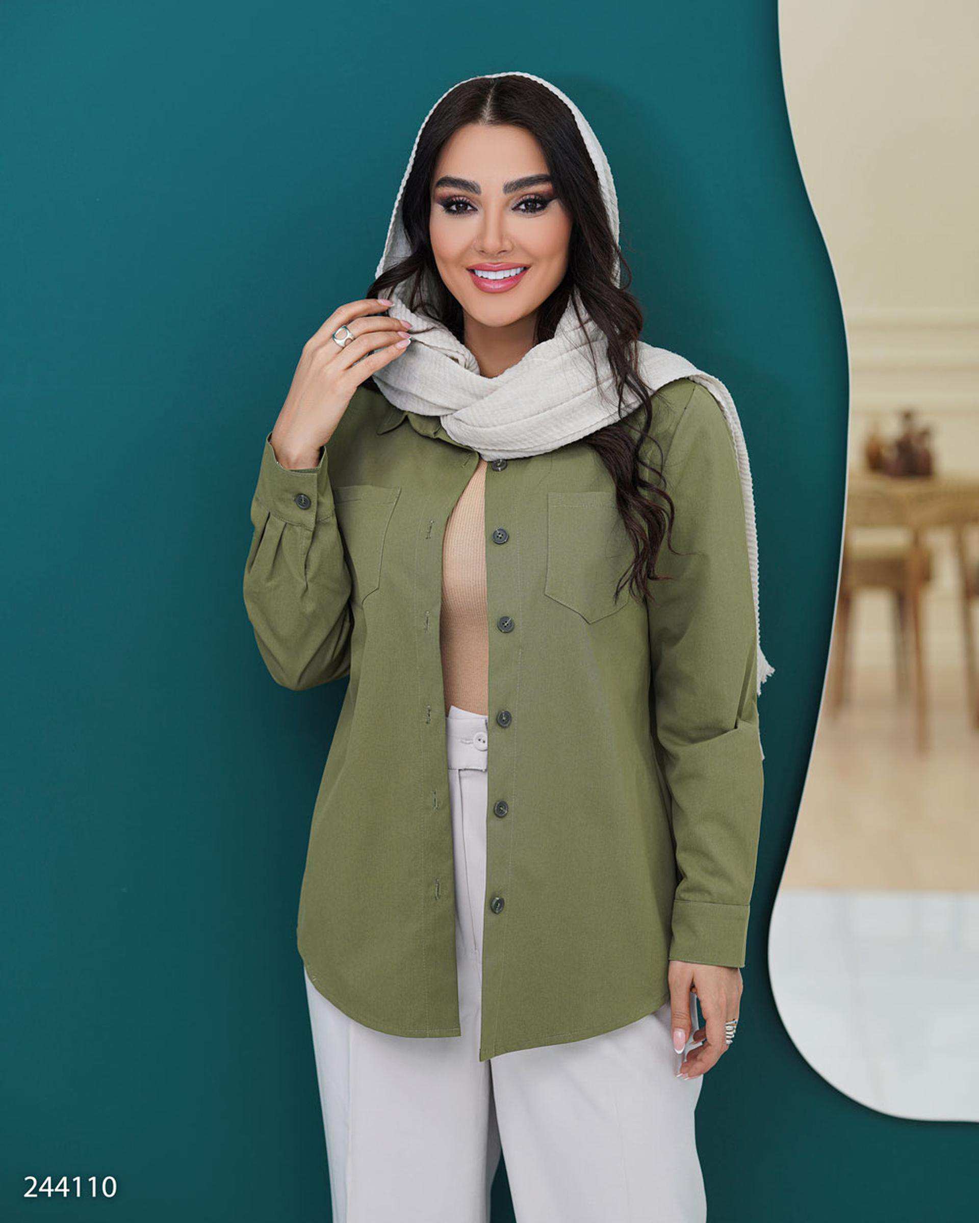 شومیز زنانه سبز یشمی مدل نارینا السانا Elsana کد 2441