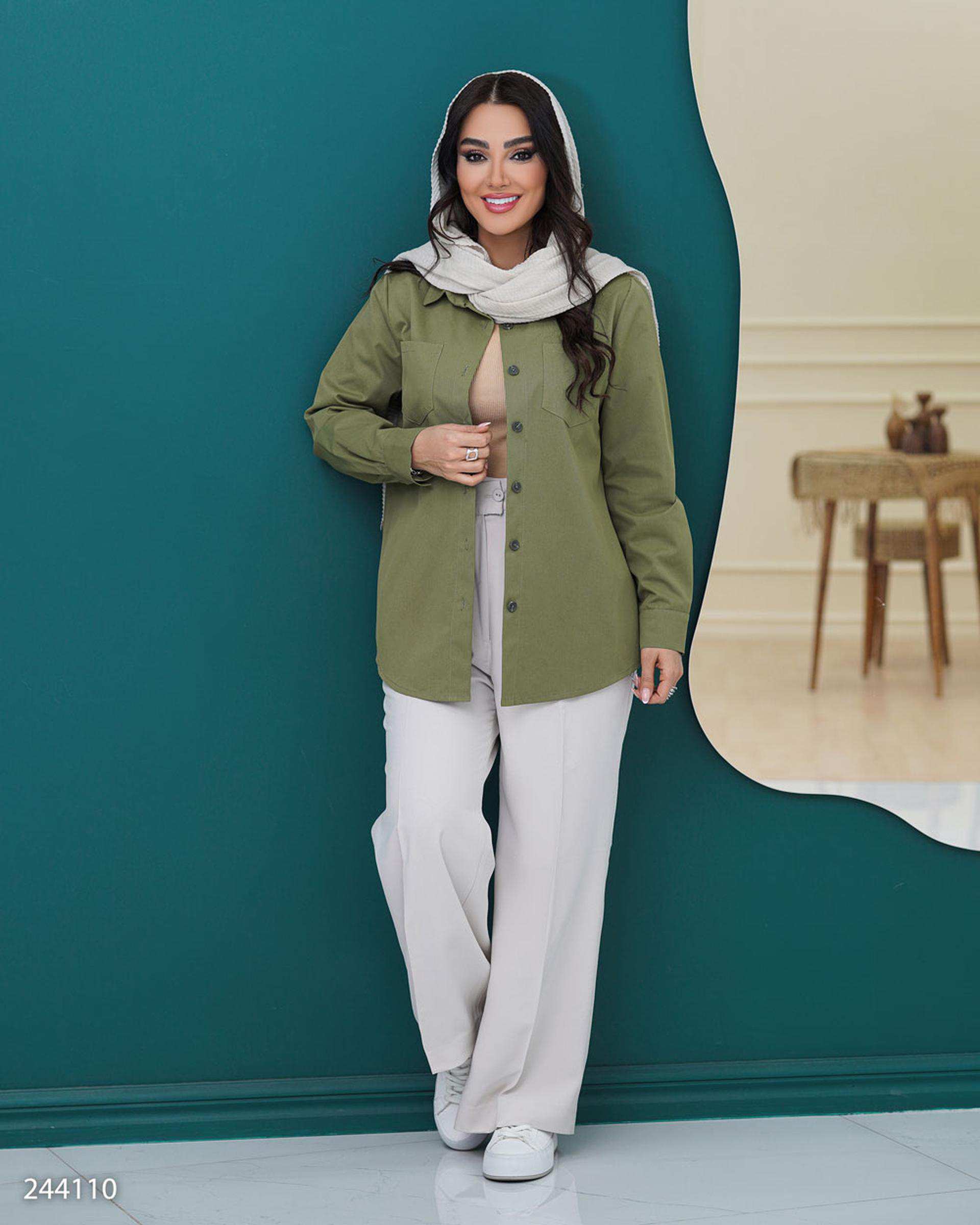 شومیز زنانه سبز یشمی مدل نارینا السانا Elsana کد 2441