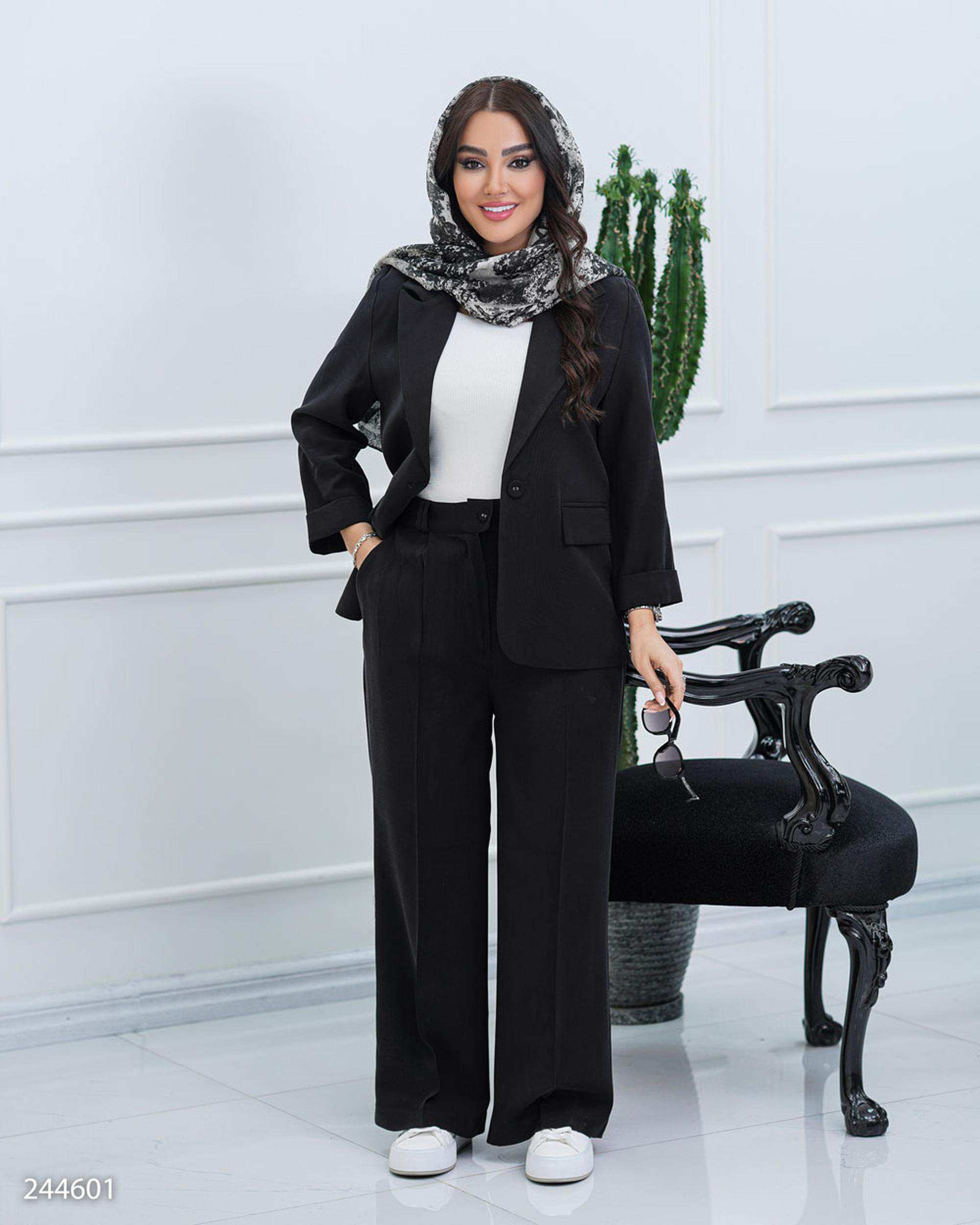 ست کت و شلوار زنانه مشکی مدل دریانا السانا Elsana کد 2446