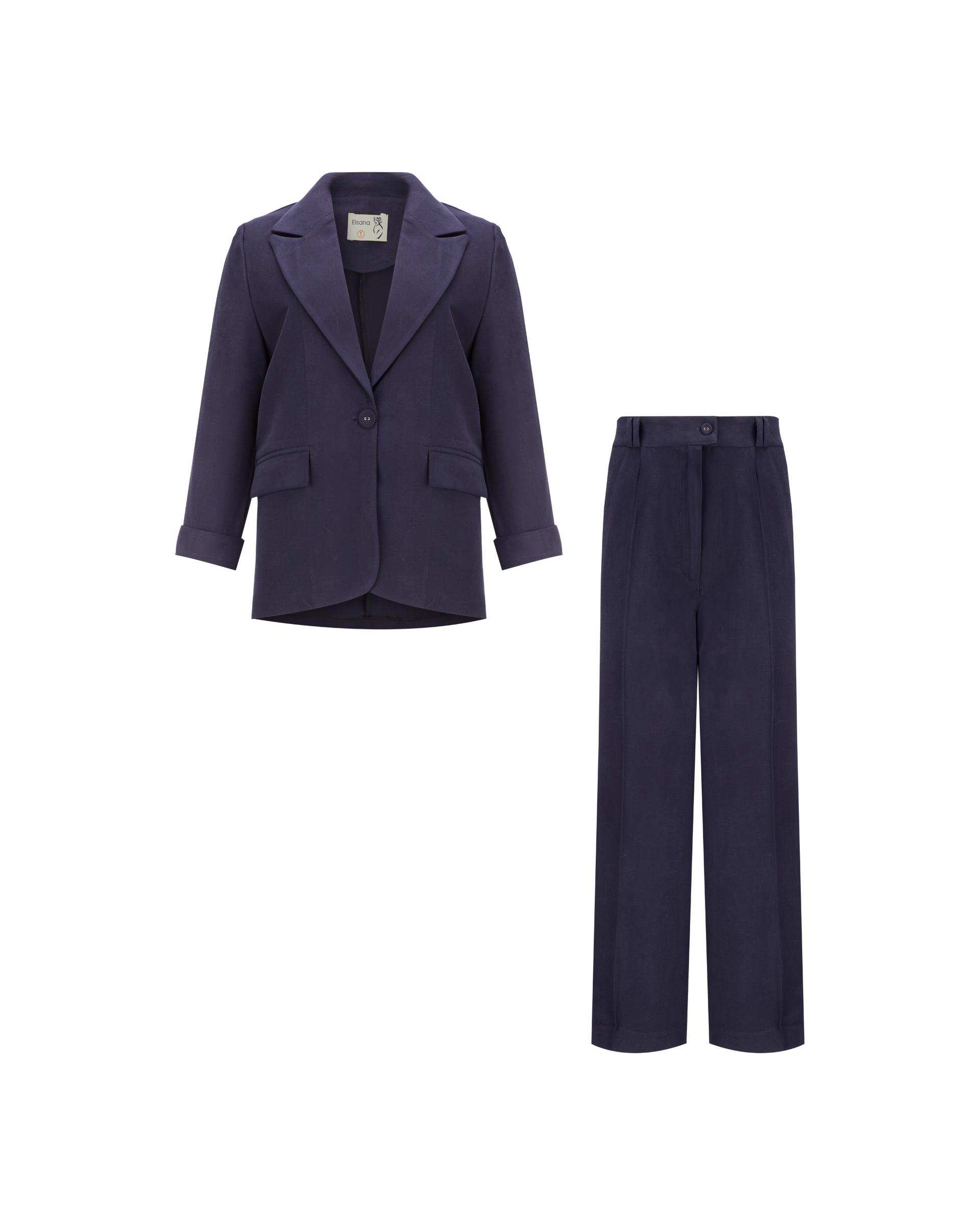 ست کت و شلوار زنانه سرمه ای مدل دریانا السانا Elsana کد 2446