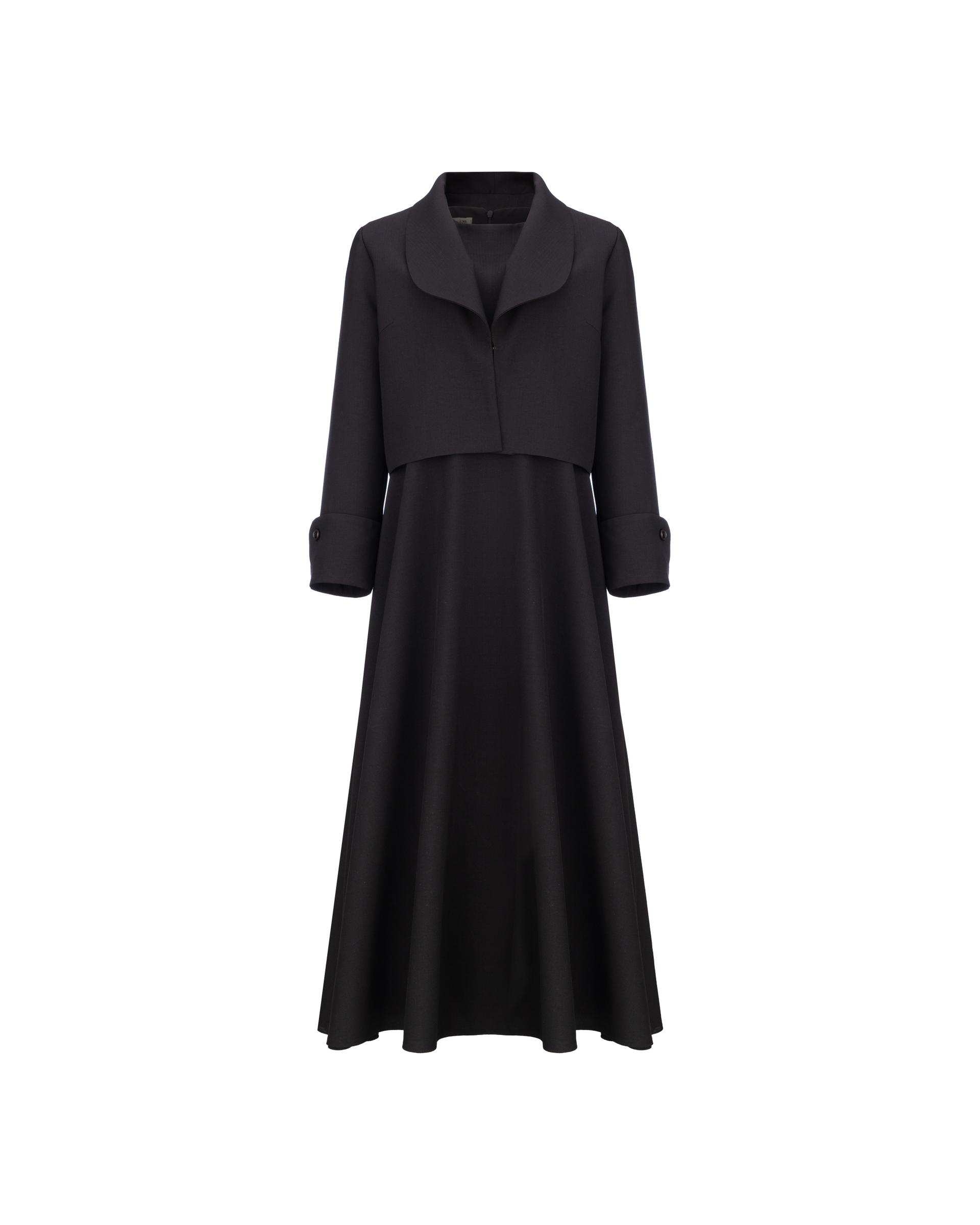 ست کت و سارافون زنانه مشکی مدل ماهیار السانا Elsana کد 2450