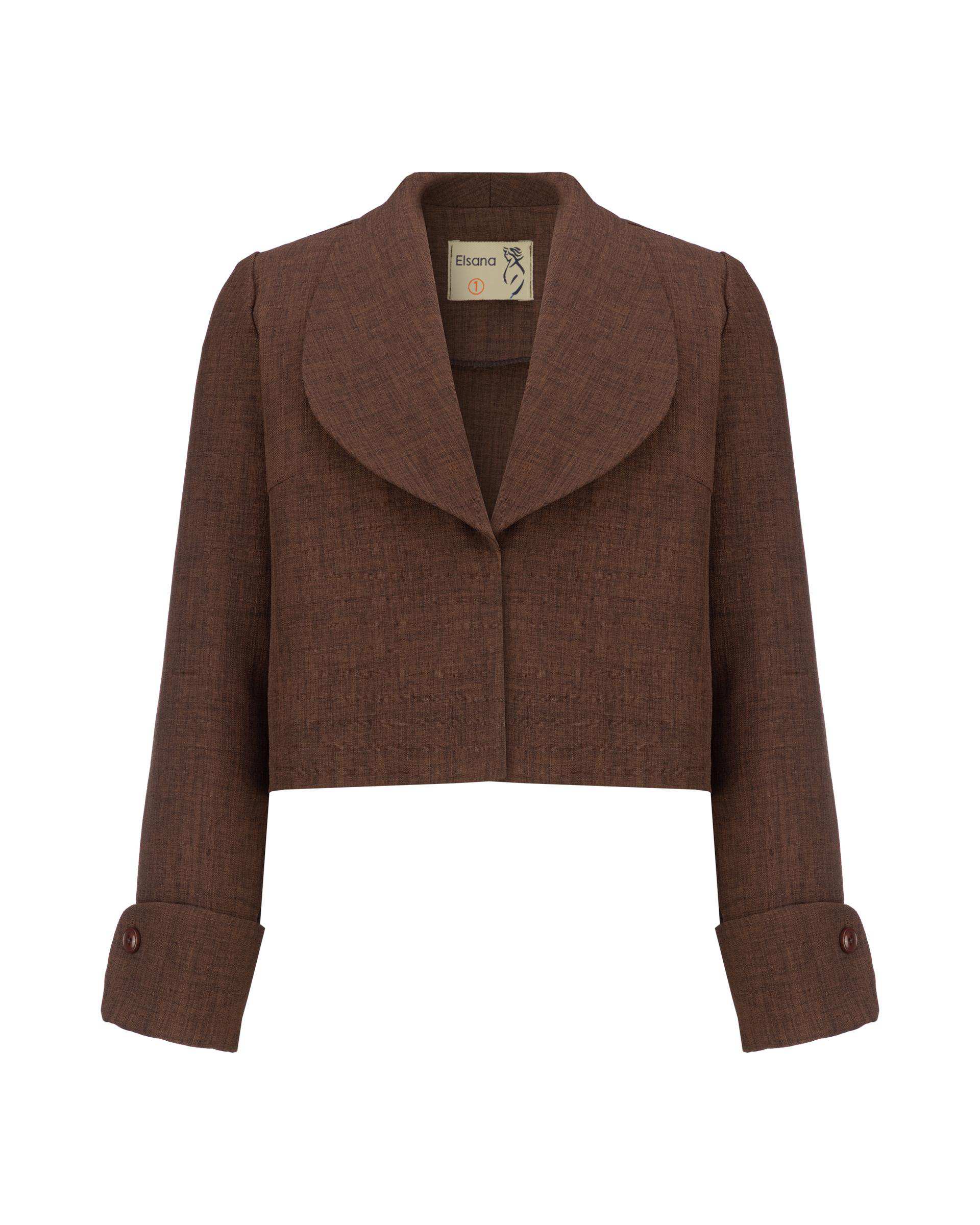 ست کت و سارافون زنانه قهوه ای مدل ماهیار السانا Elsana کد 2450