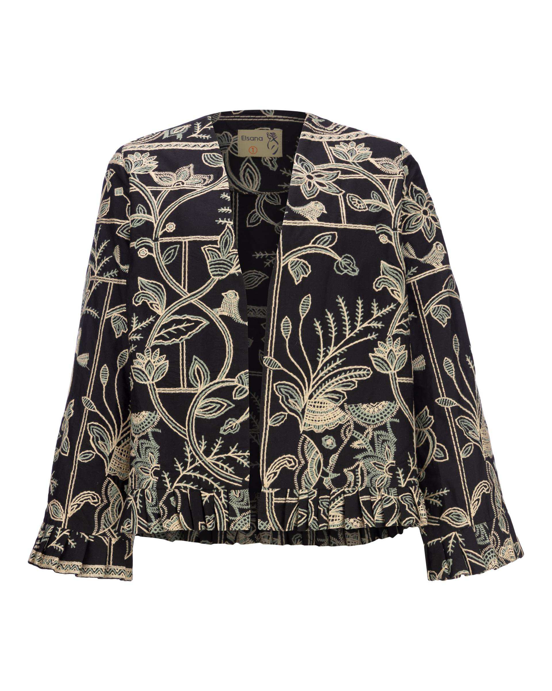 کت زنانه مشکی مدل یارنوش السانا Elsana کد 2455