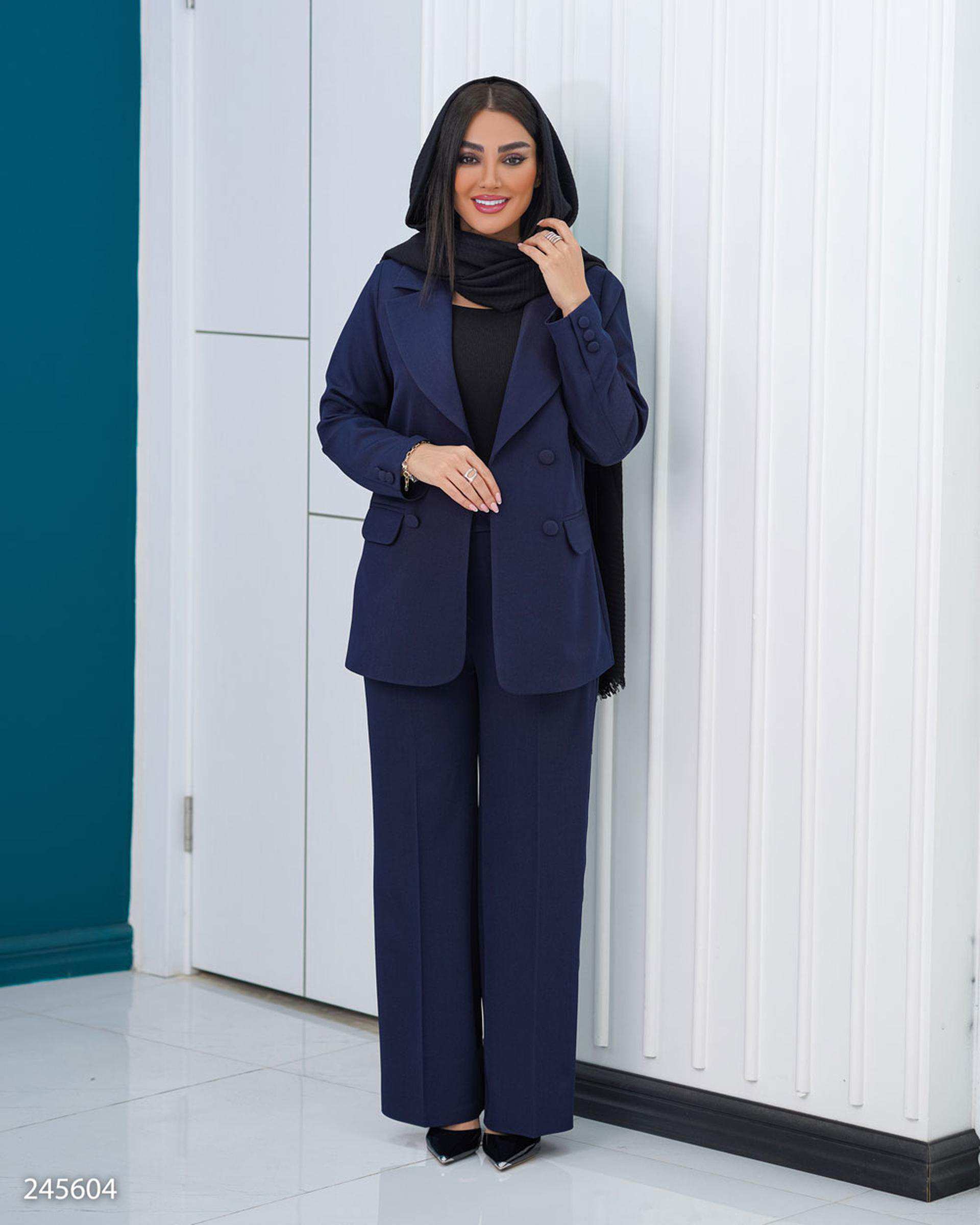 ست کت و شلوار زنانه سرمه ای مدل نیلسان السانا Elsana کد 2456