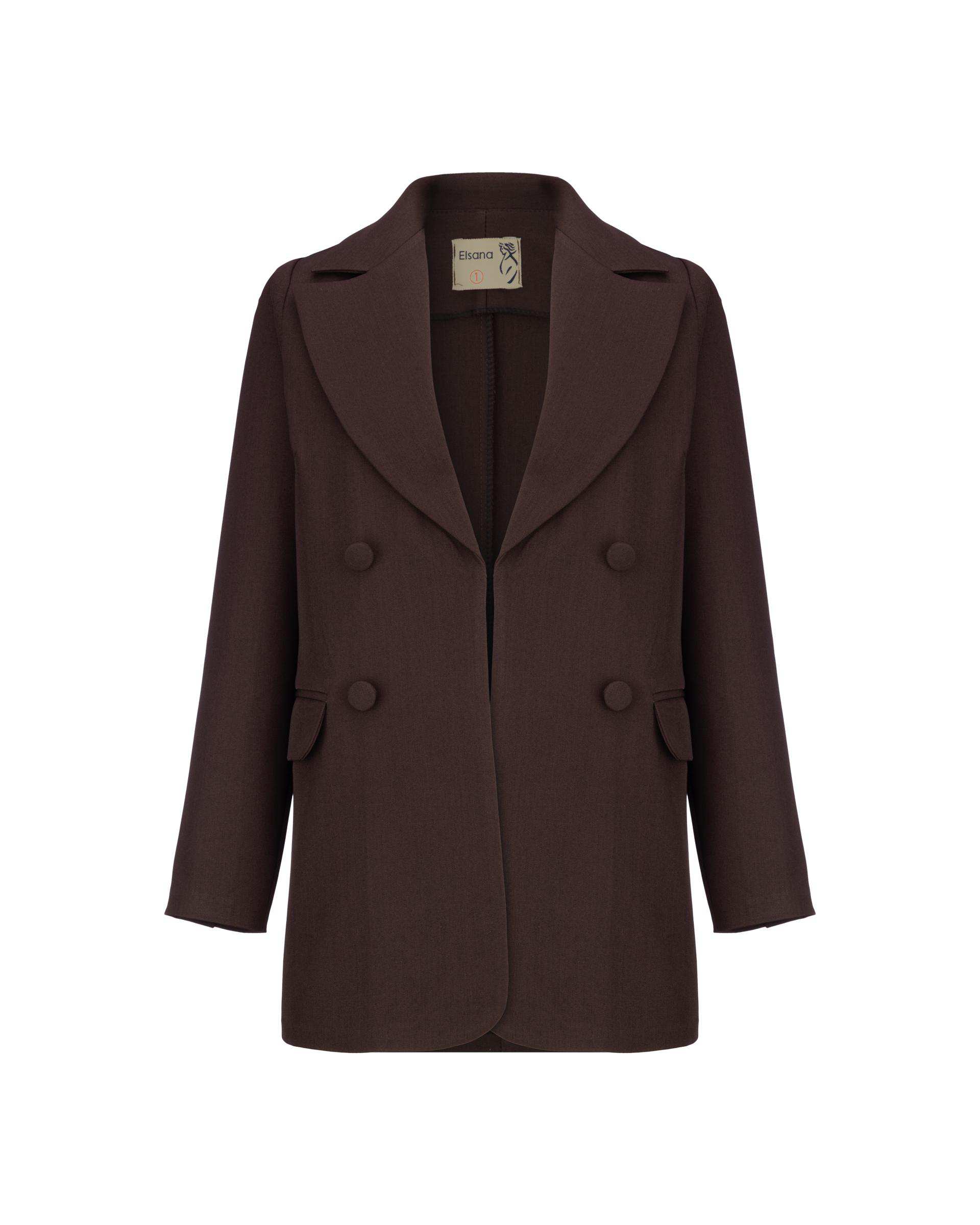 ست کت و شلوار زنانه قهوه ای مدل نیلسان السانا Elsana کد 2456